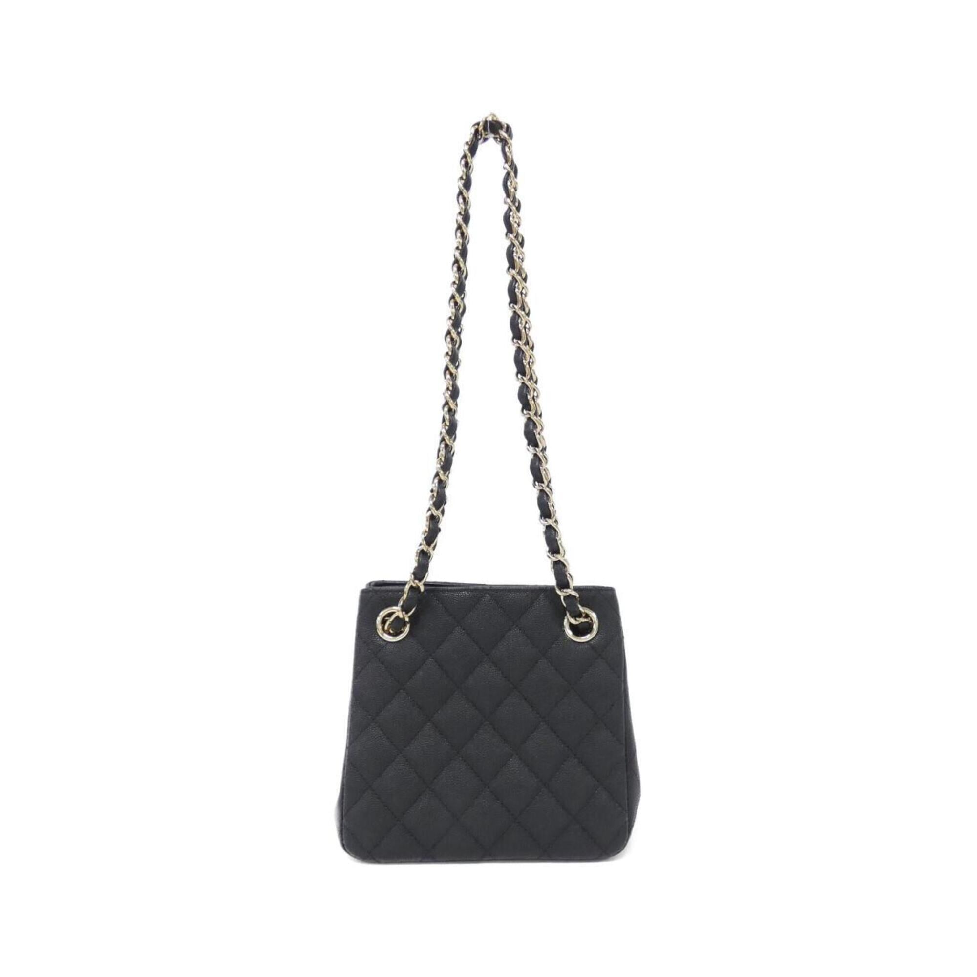 Chanel Black Grained Calfskin Shoulder Bag (Pre-Owned)