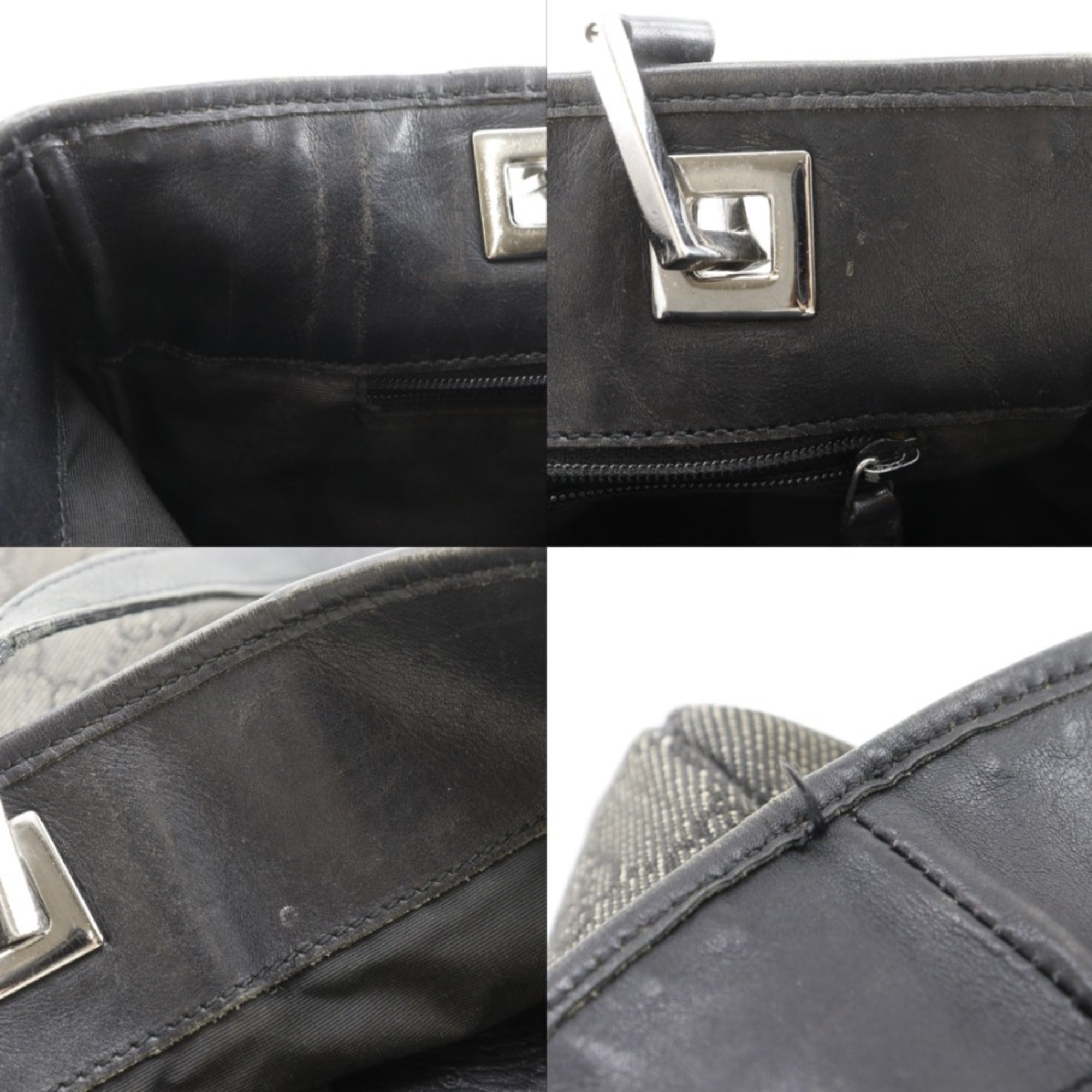 Gucci Black Denim Handbag Tote Bag (Pre-Owned)