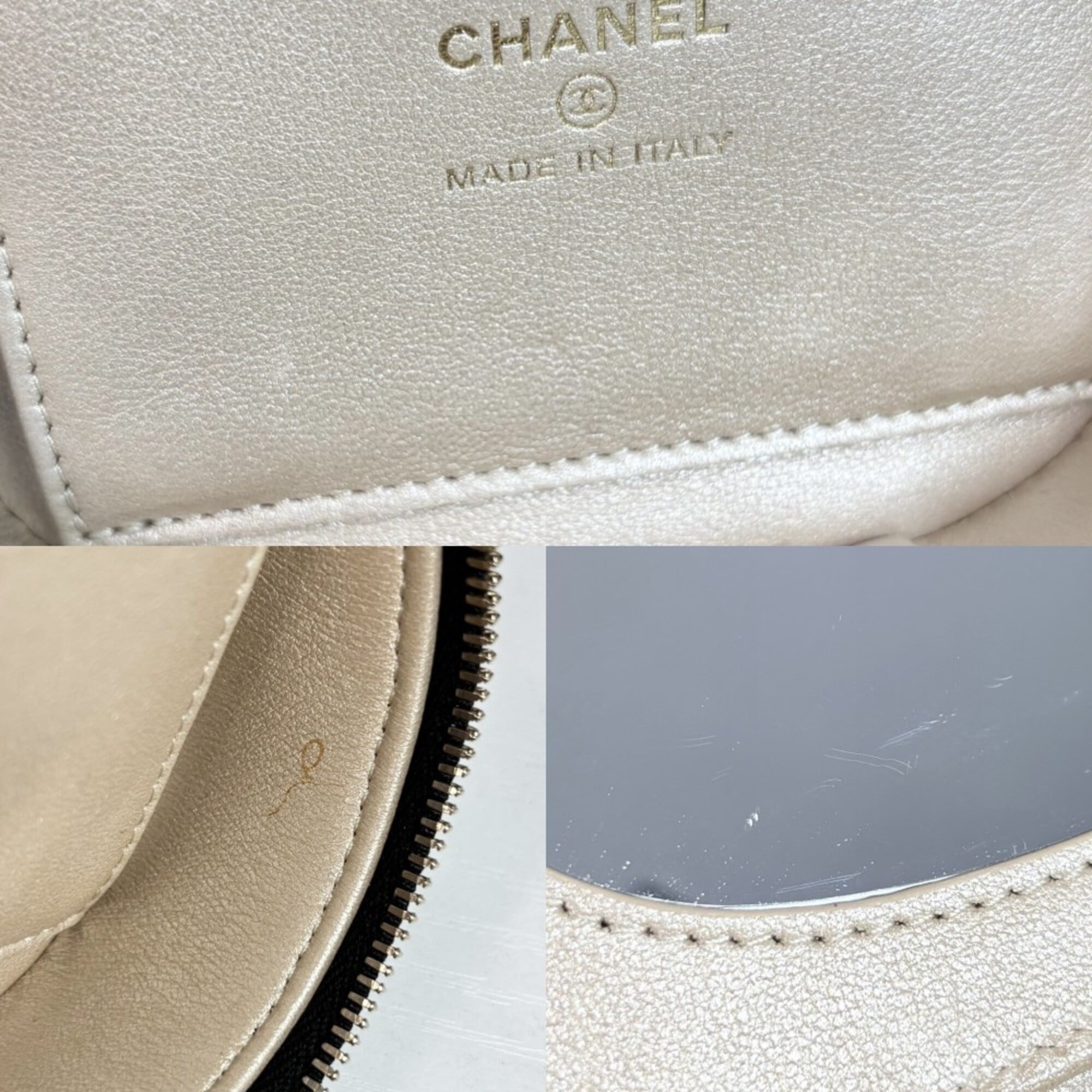 Chanel Matelasse Black Leather Handbag Vanity Bag (Pre-Owned)