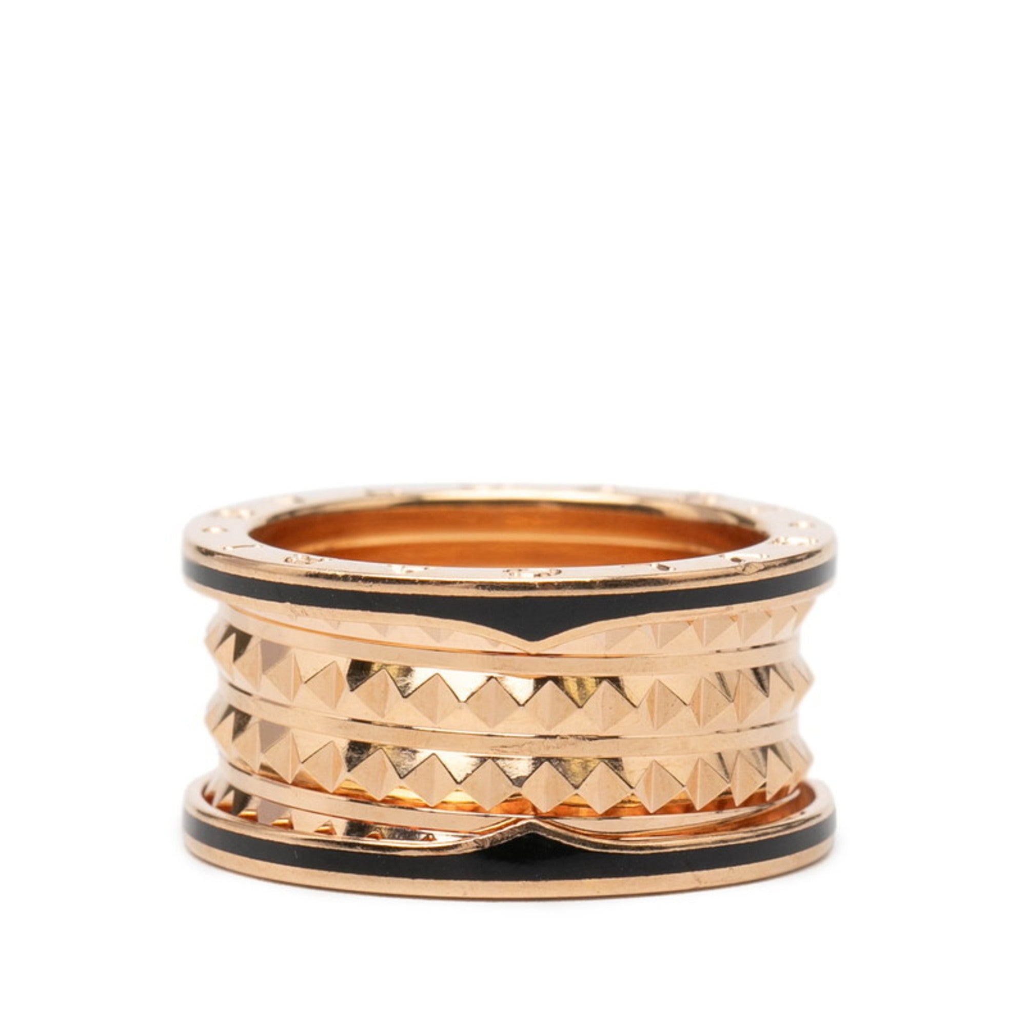 Bvlgari B.Zero1 Pink Gold Black Pink Gold (18K) Ceramic Band Ring (Pre-Owned)