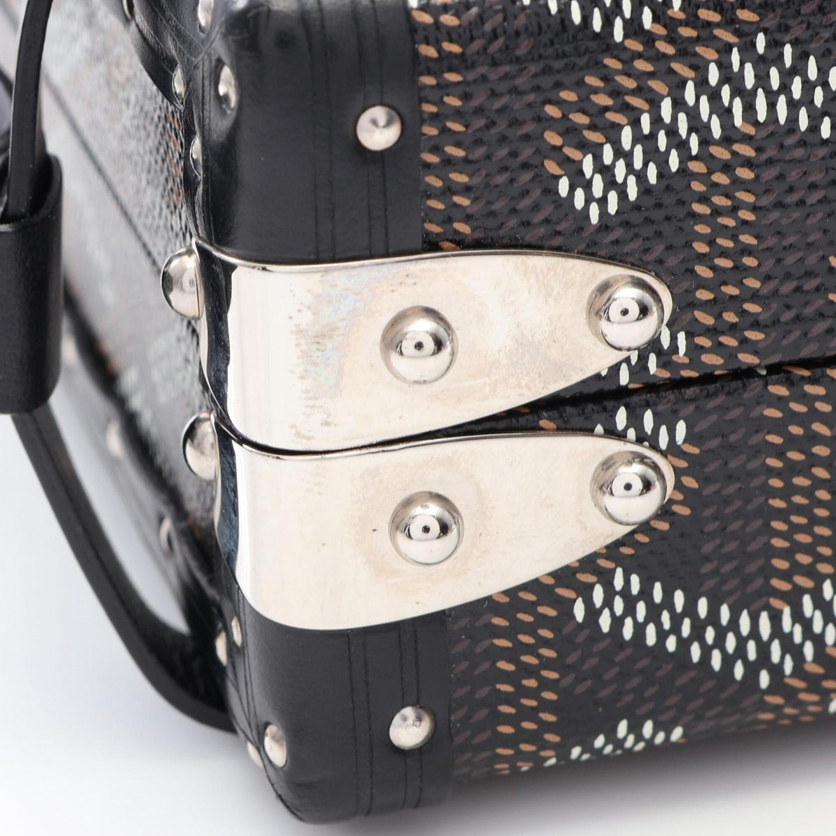 Goyard Black Brown White Pvc Coated Canvas Leather Shoulder Bag (Pre-Owned)