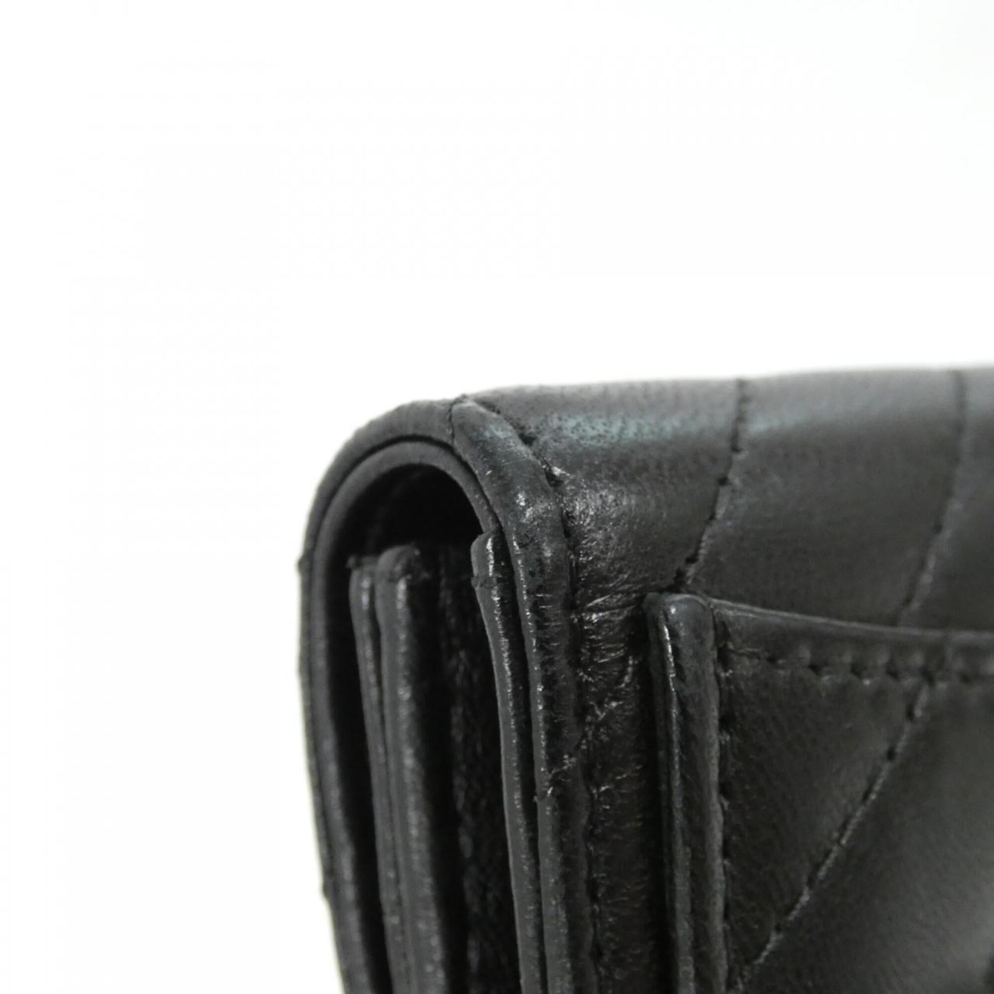 Chanel Black Leather Coin Purse/Coin Case (Pre-Owned)
