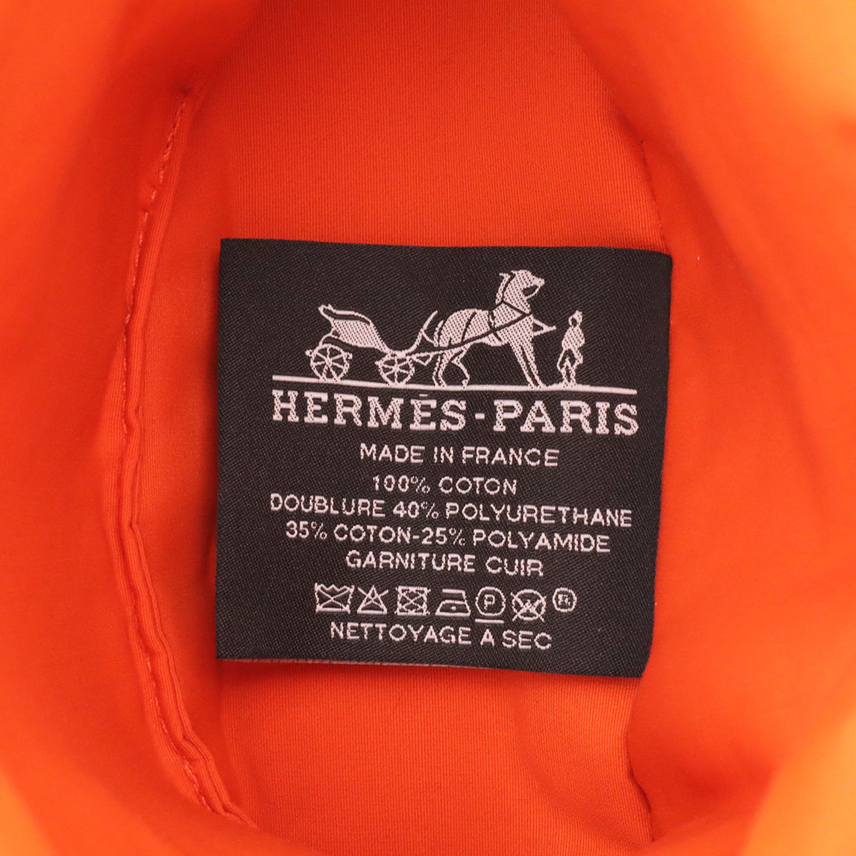 Hermes Black Natural Cotton Canvas Leather Handbag Pouch (Pre-Owned)