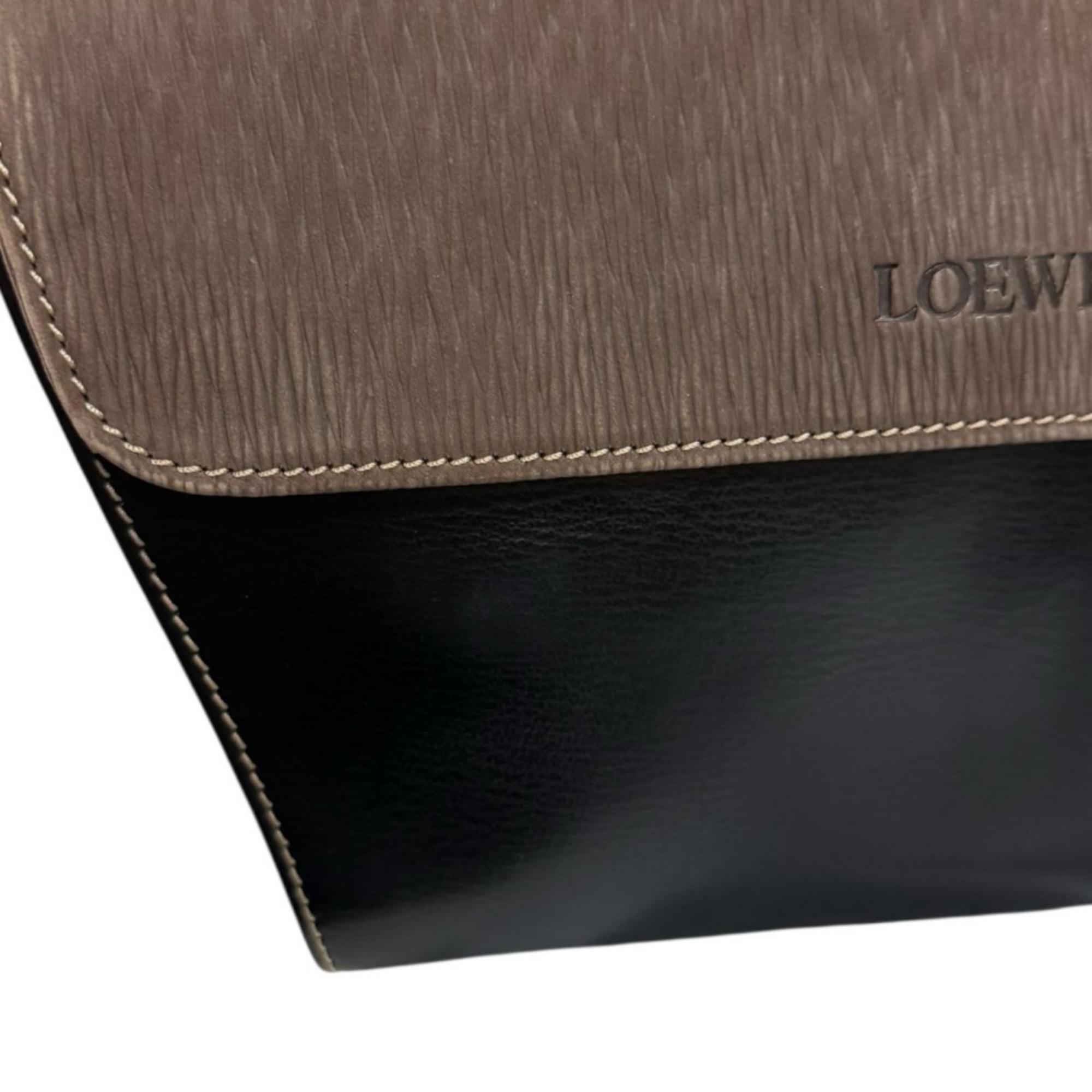Loewe Black Brown Leather Handbag (Pre-Owned)