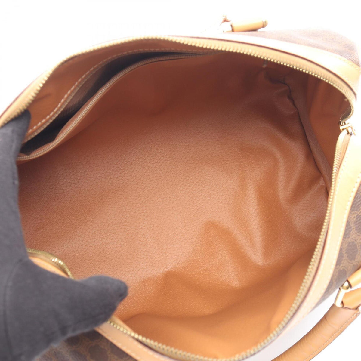 Celine Beige Brown Coated Canvas Handbag (Pre-Owned)