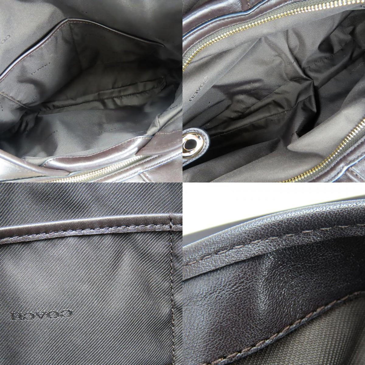 Coach Dark Brown Canvas Leather Tote Bag (Pre-Owned)