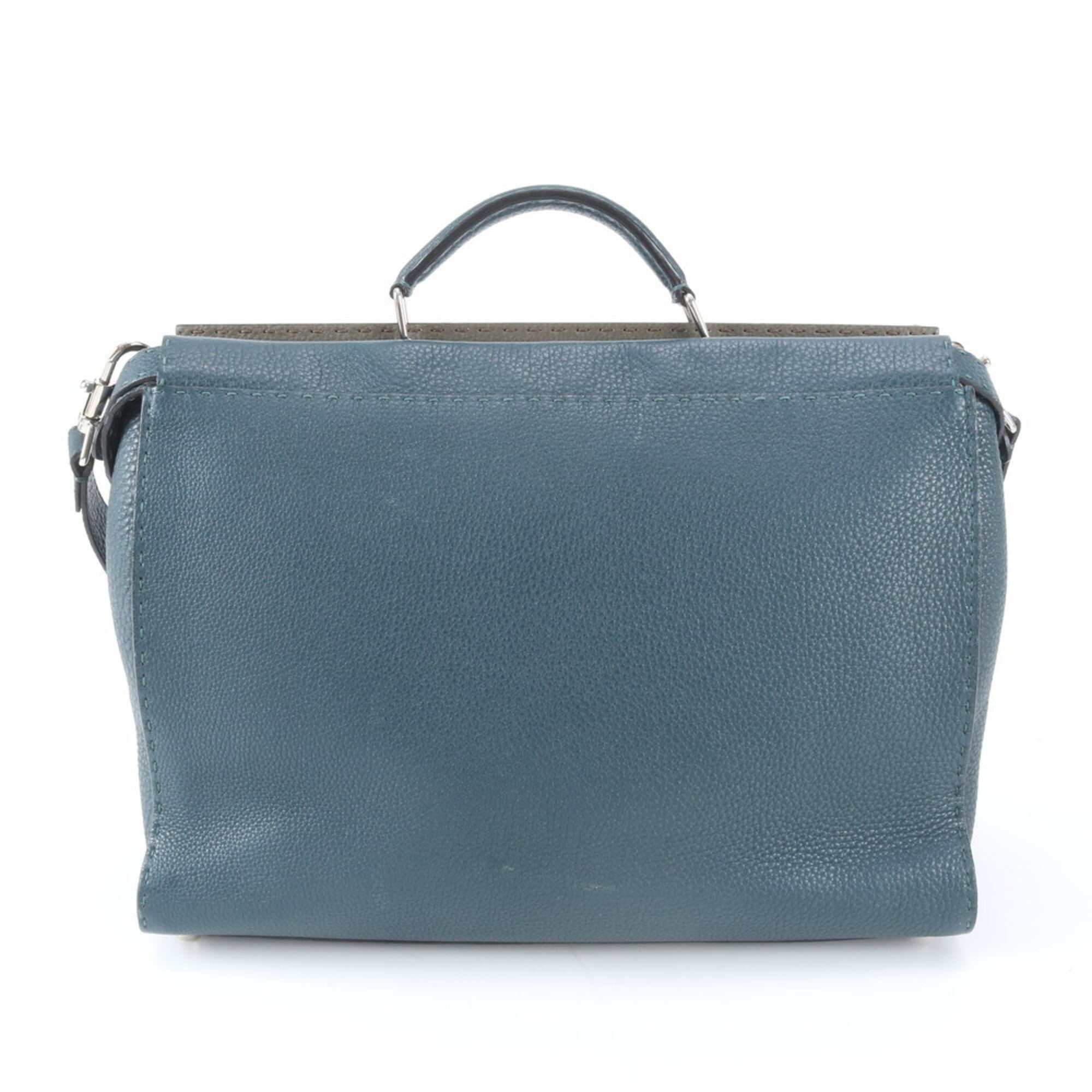 Fendi Selleria Dark Green Leather Handbag (Pre-Owned)
