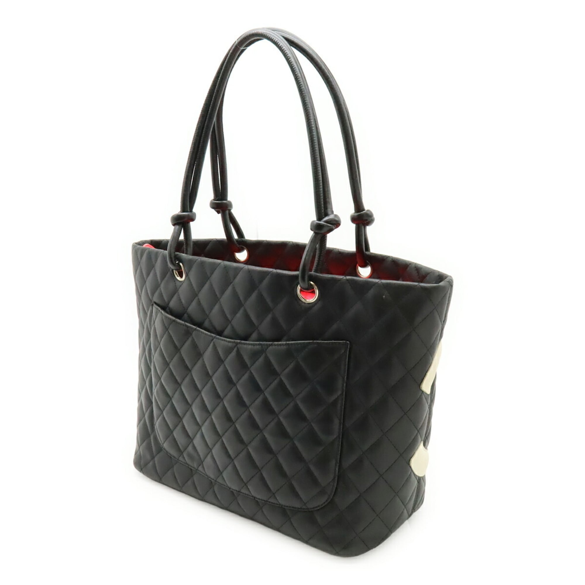Chanel Black Pink Leather Shoulder Bag Tote Bag (Pre-Owned)