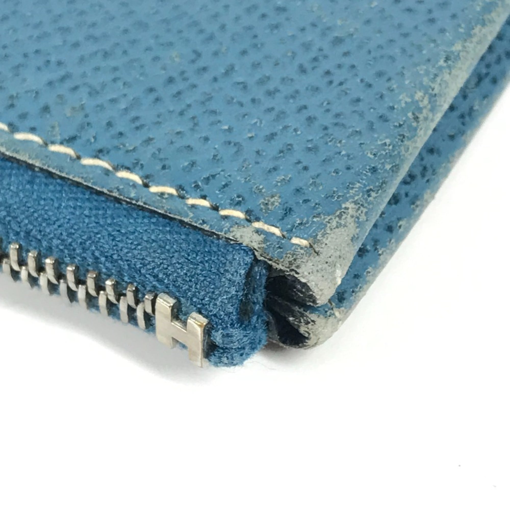 Hermes Blue Epsom Leather Clutch Bag Pouch (Pre-Owned)