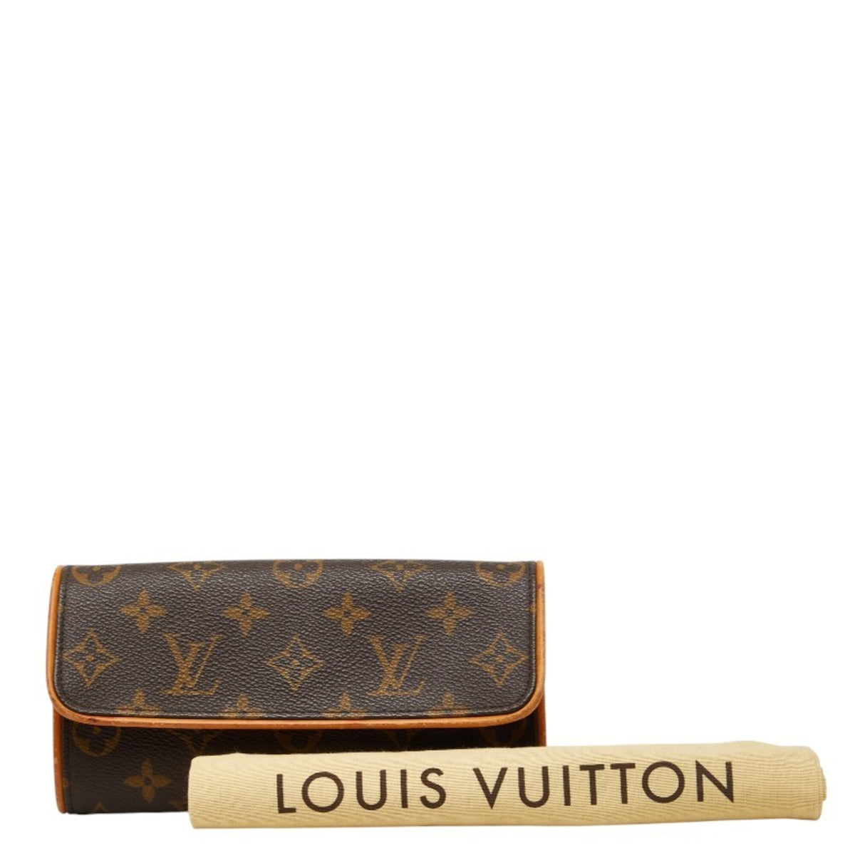 Louis Vuitton Brown Pvc Leather Handbag Pochette Pouch (Pre-Owned)