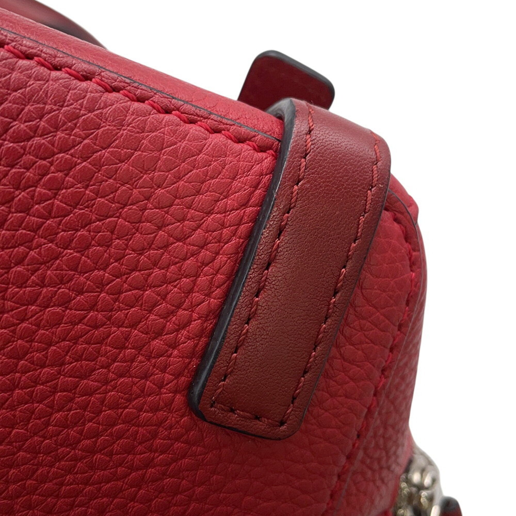 Loewe Red Color Leather Handbag (Pre-Owned)