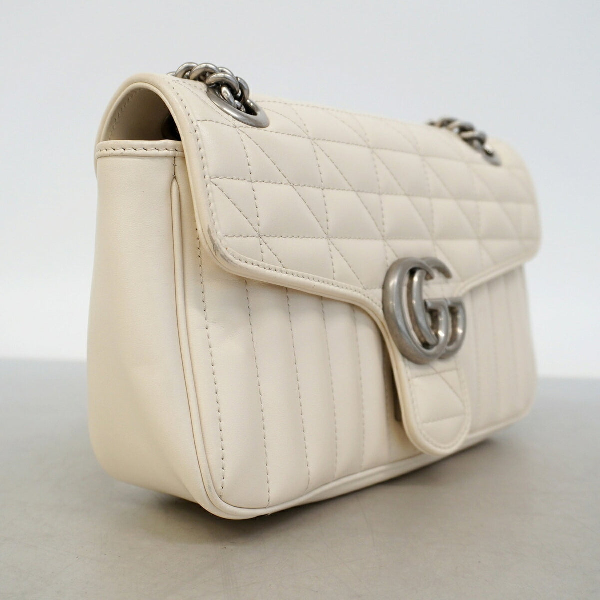 Gucci Ivory Leather Shoulder Bag (Pre-Owned)