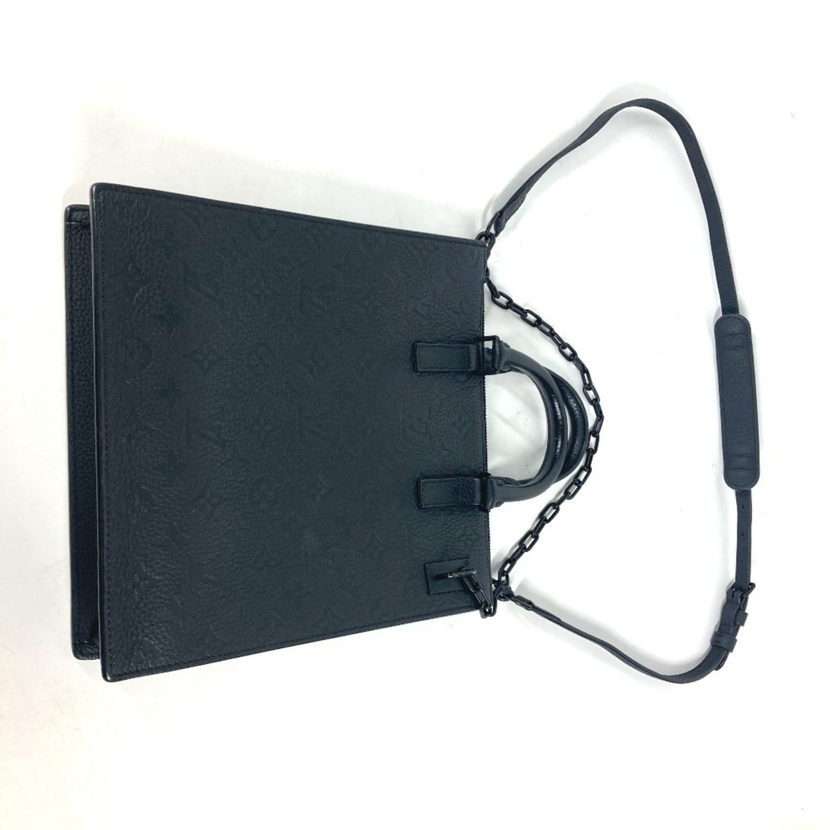 Louis Vuitton Black Leather Shoulder Bag Tote Bag (Pre-Owned)