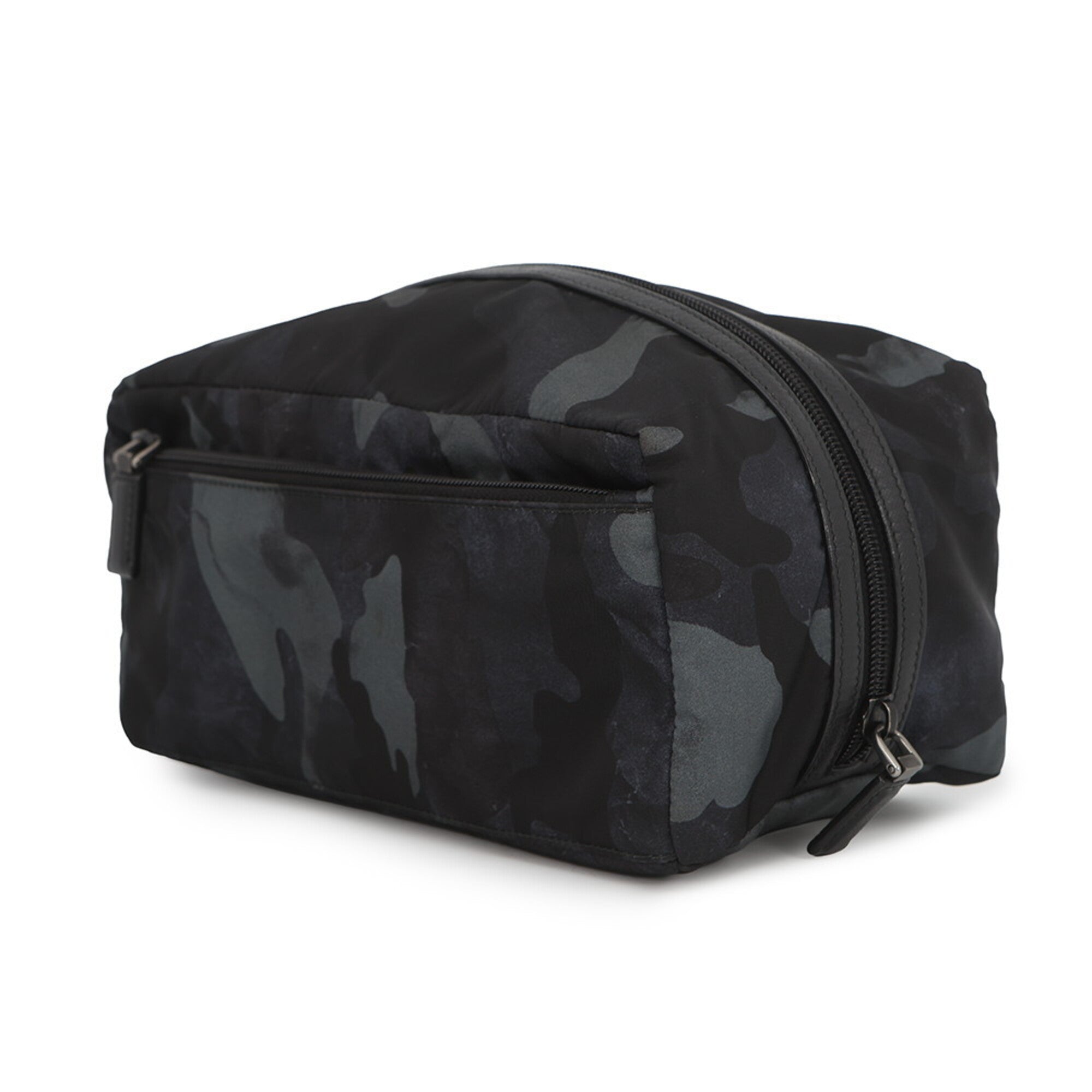 Prada Black Nylon Leather Handbag Pouch (Pre-Owned)