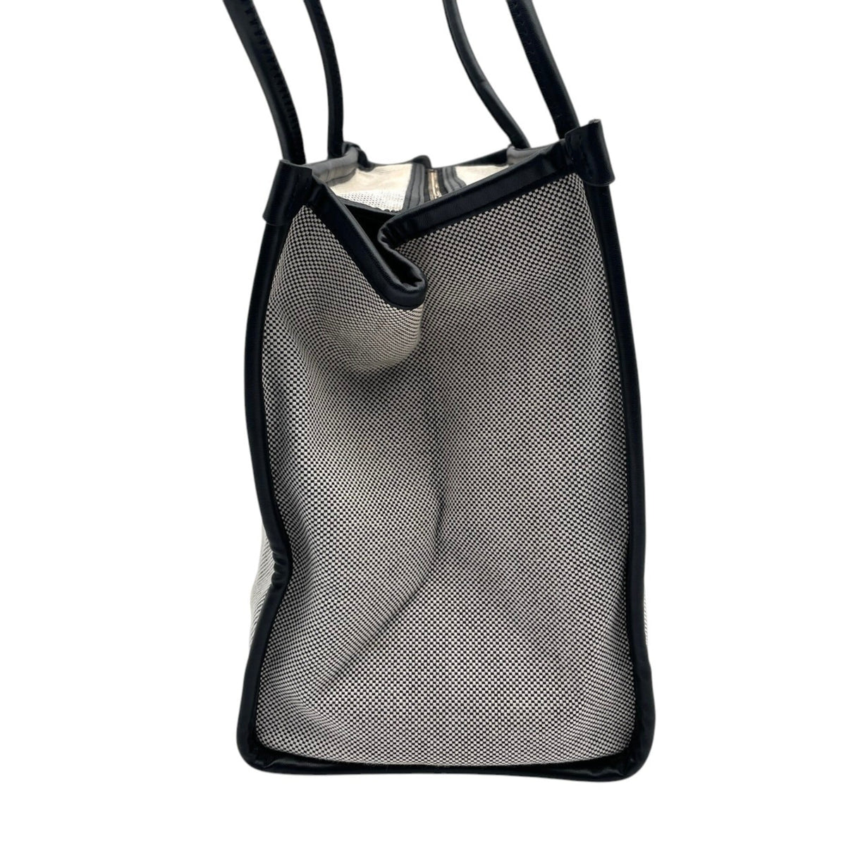 Kate Spade Black Gray Canvas Leather Handbag Tote Bag (Pre-Owned)