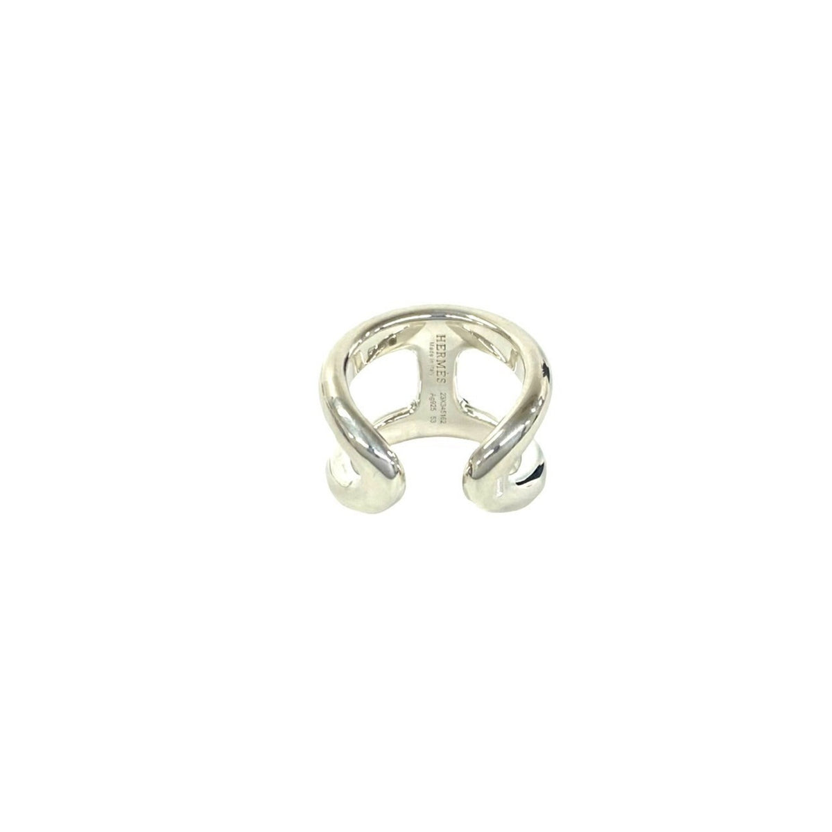 Hermes Silver Silver 925 Band Ring (Pre-Owned)