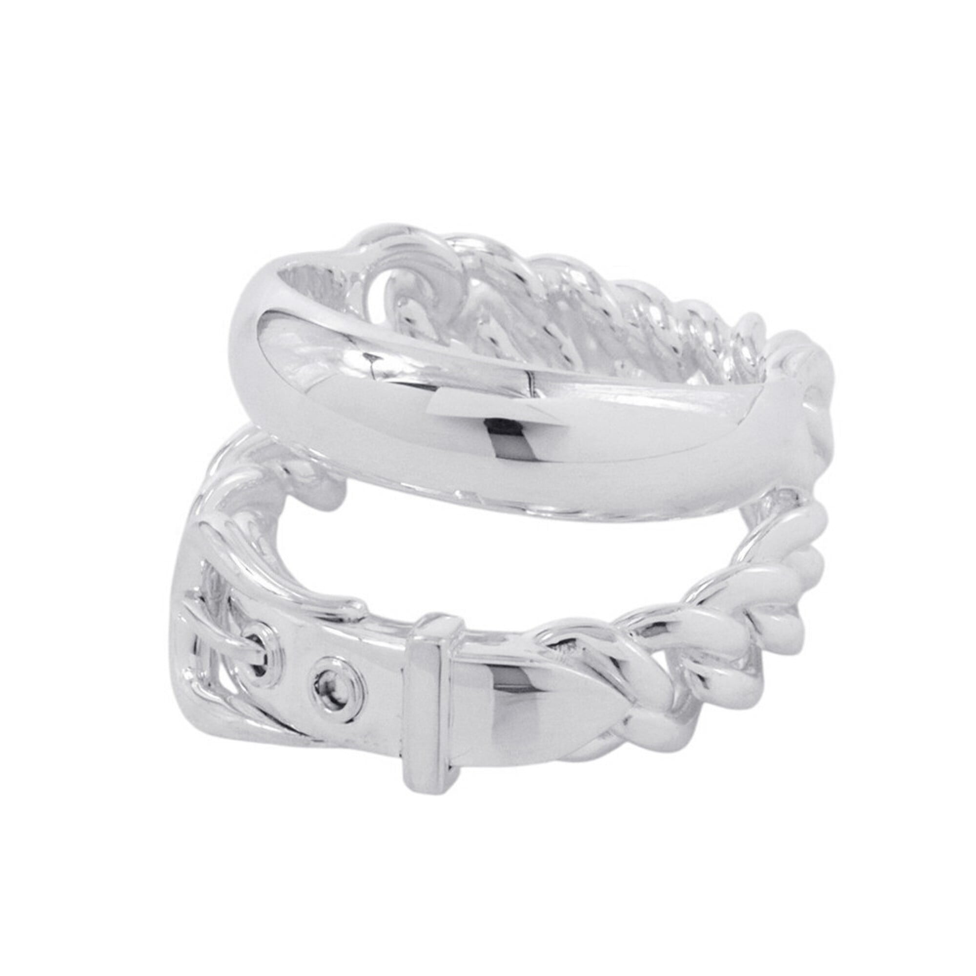 Hermes Silver 925 Band Ring (Pre-Owned)