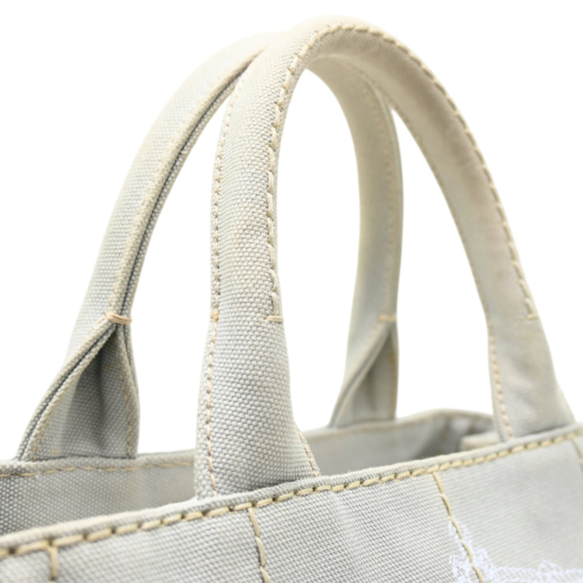 Prada Light Gray Denim Handbag (Pre-Owned)