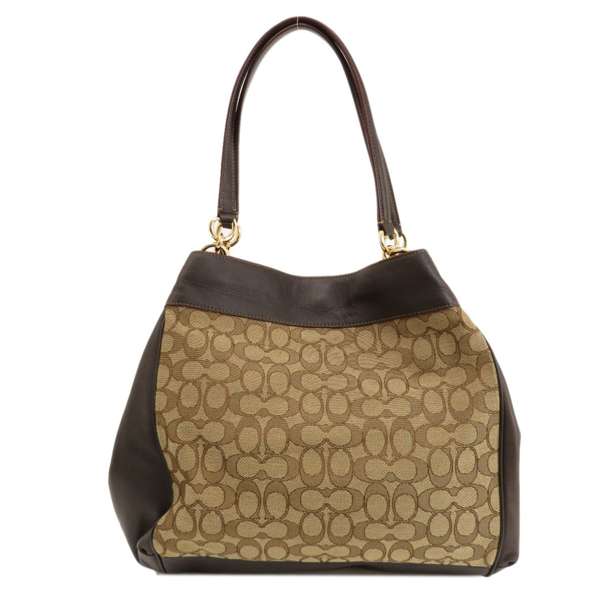 Coach Signature Brown Signature Line Tote Bag (Pre-Owned)
