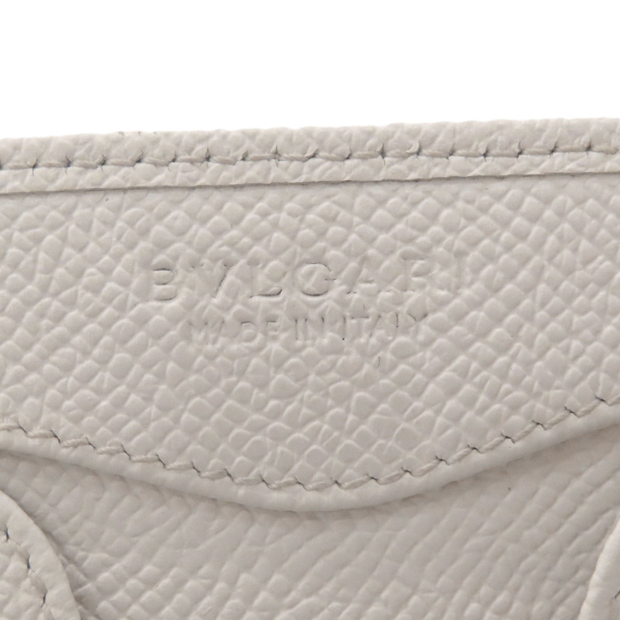 Bvlgari White Leather Coin Purse/Coin Case (Pre-Owned)