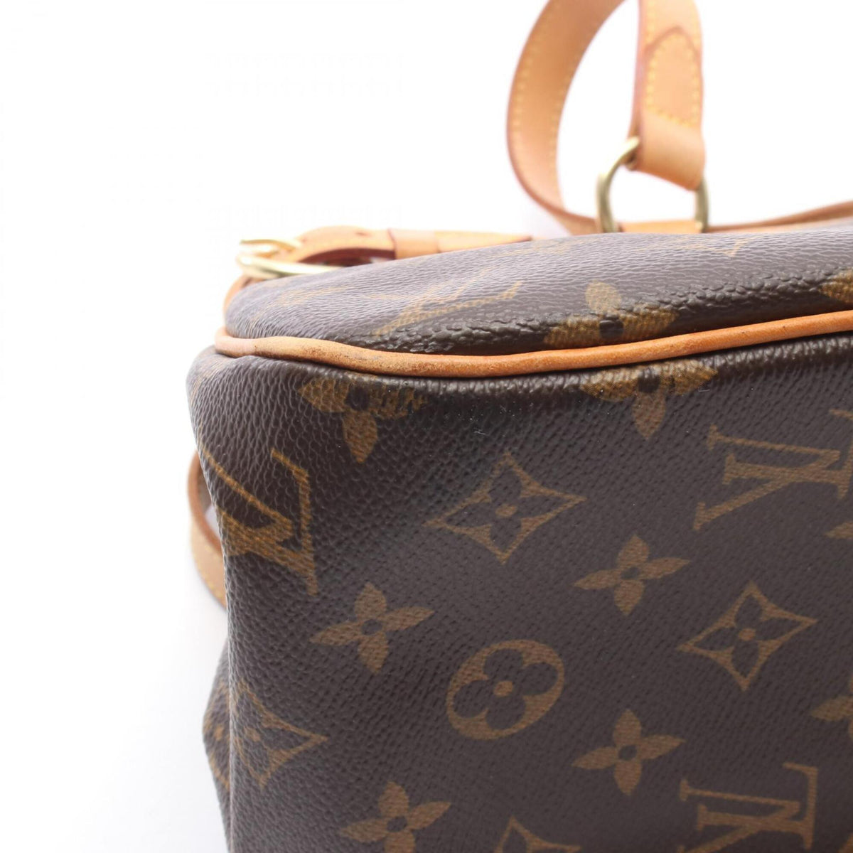 Louis Vuitton Brown Monogram Coated Canvas Leather Handbag Shoulder Bag (Pre-Owned)