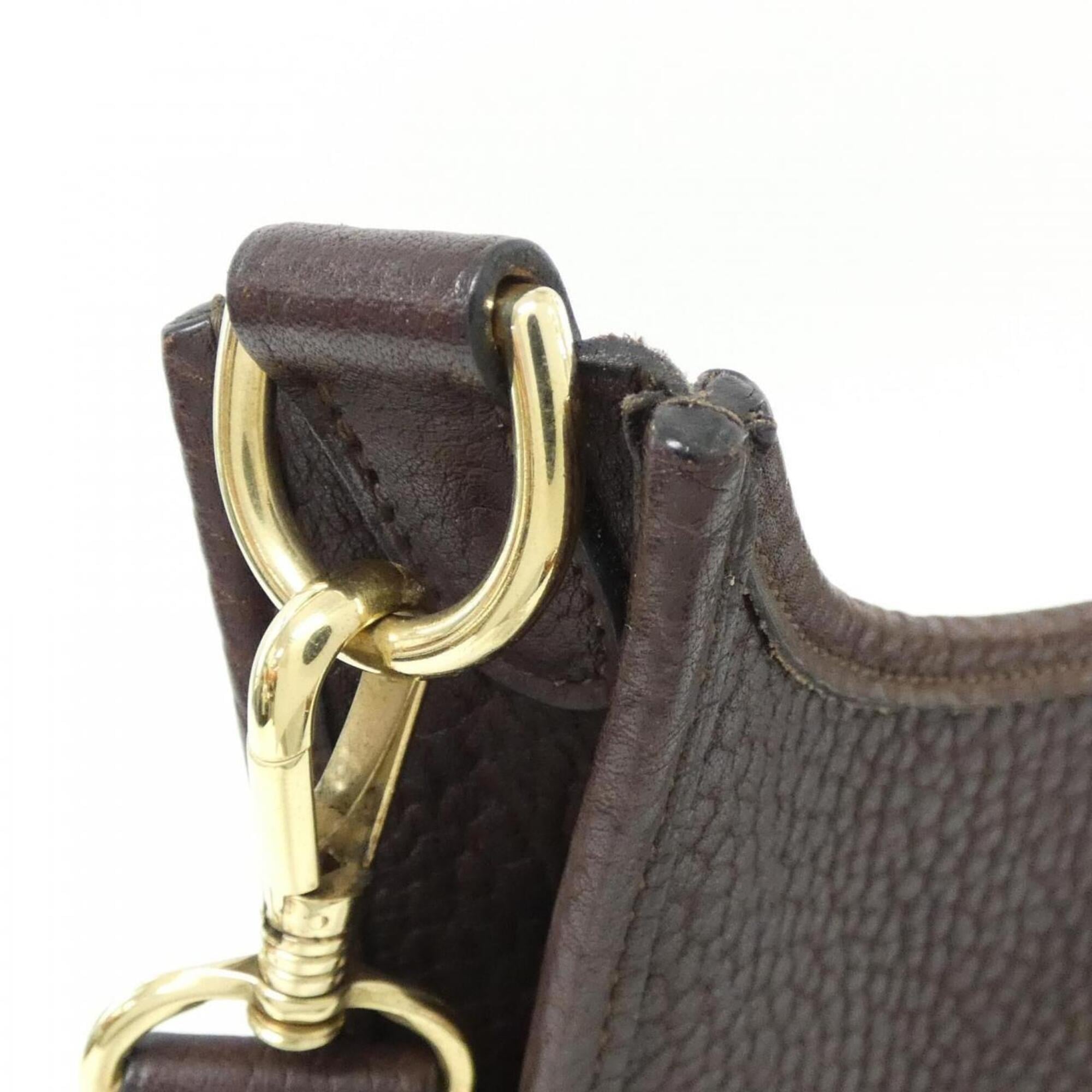 Hermes Evelyne Marron Fonce Fjord Leather Shoulder Bag (Pre-Owned)