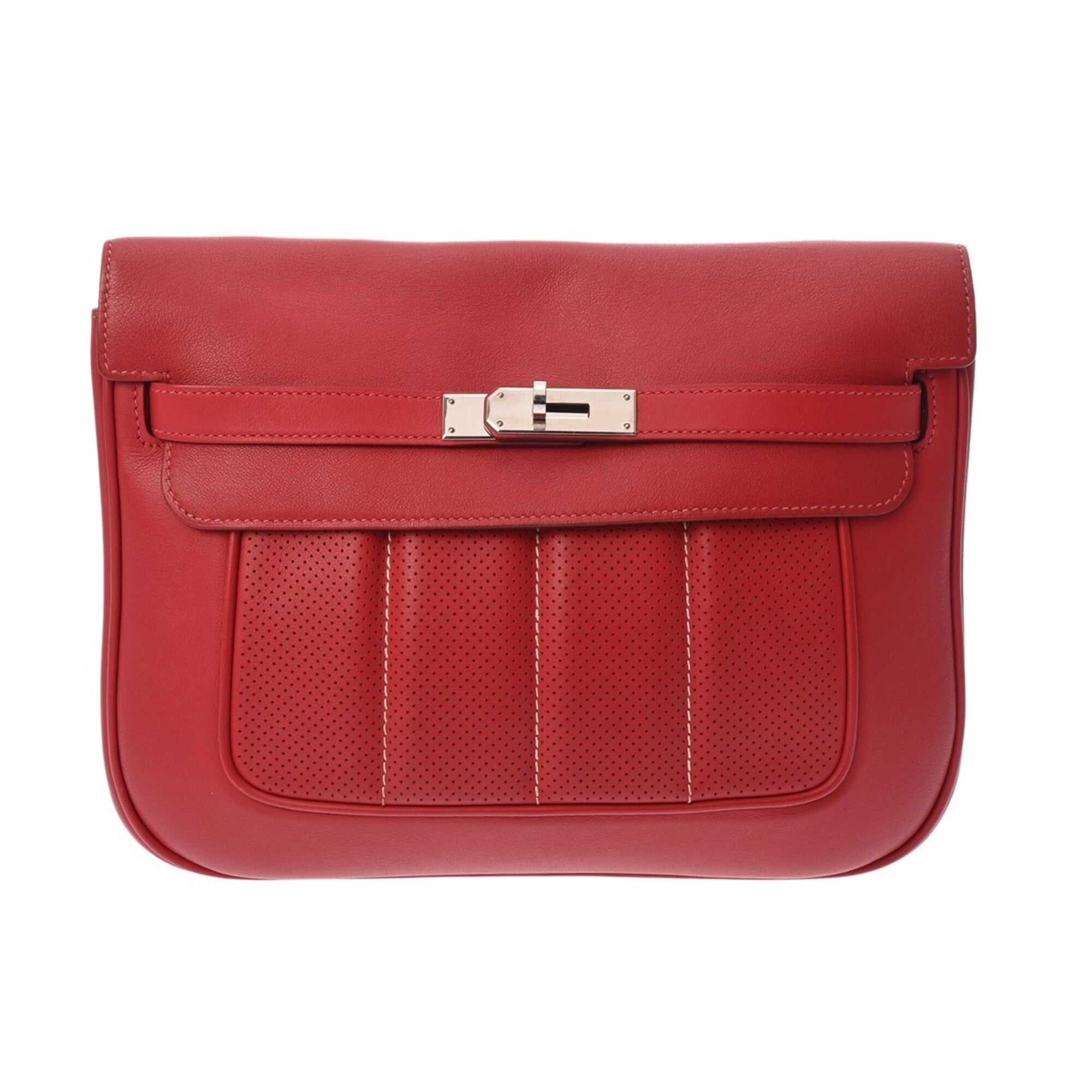 Hermes Rouge Casaque Swift Leather Shoulder Bag (Pre-Owned)