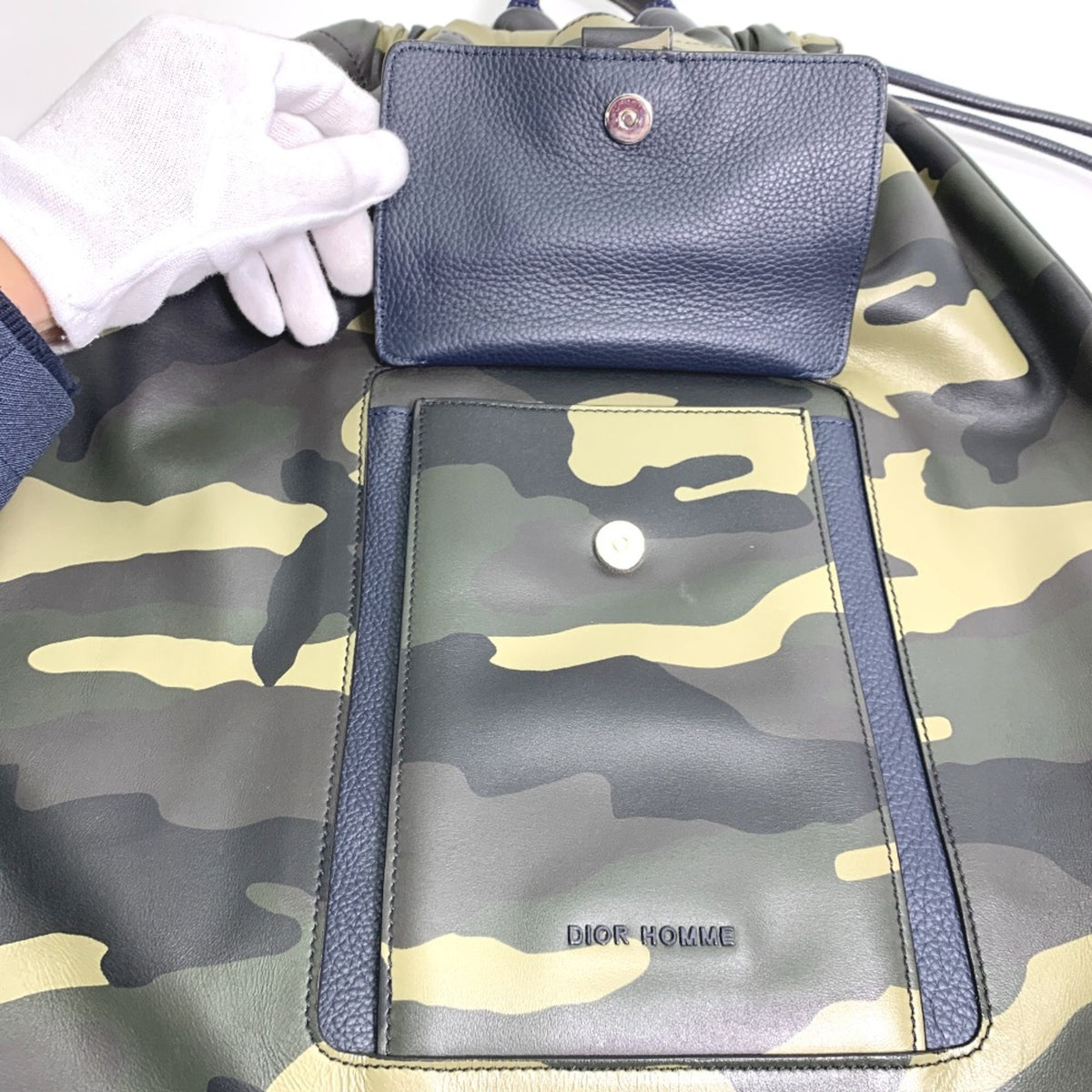 Dior Homme Green Leather Backpack (Pre-Owned)