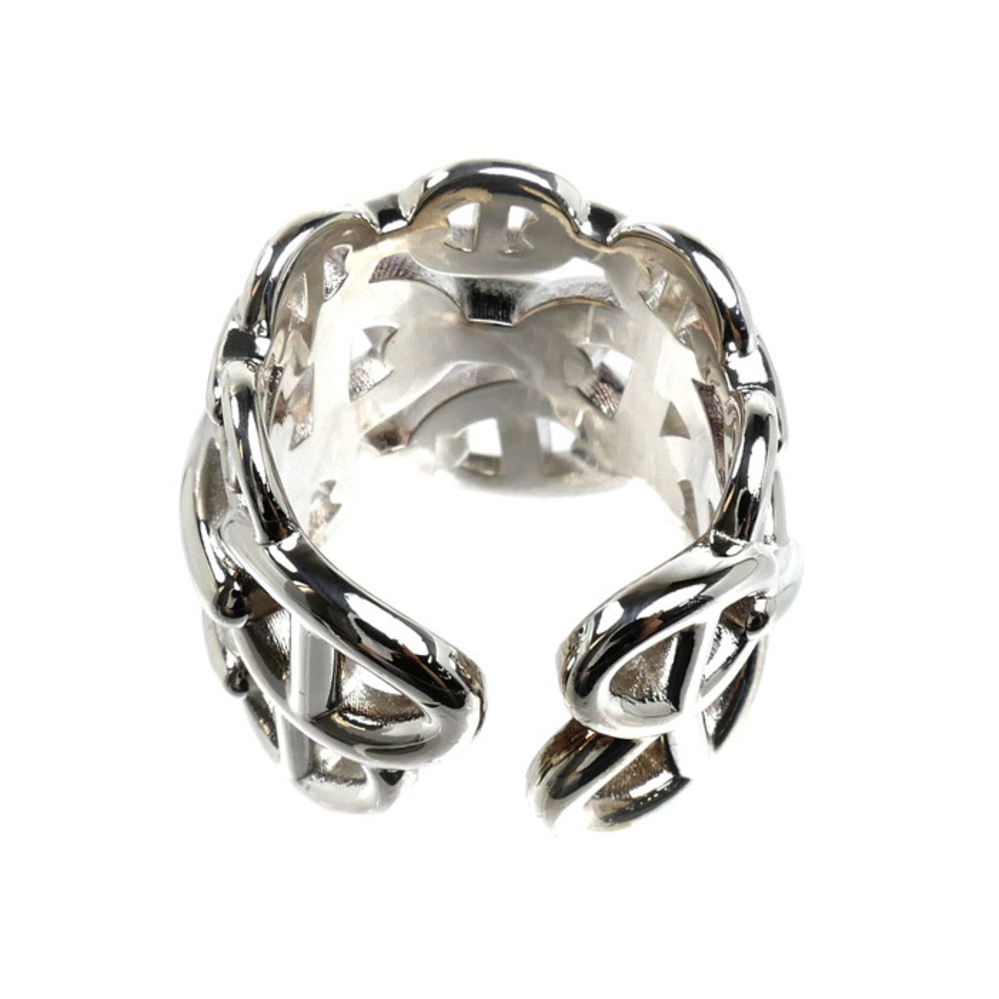 Hermes Silver 925 Band Ring (Pre-Owned)