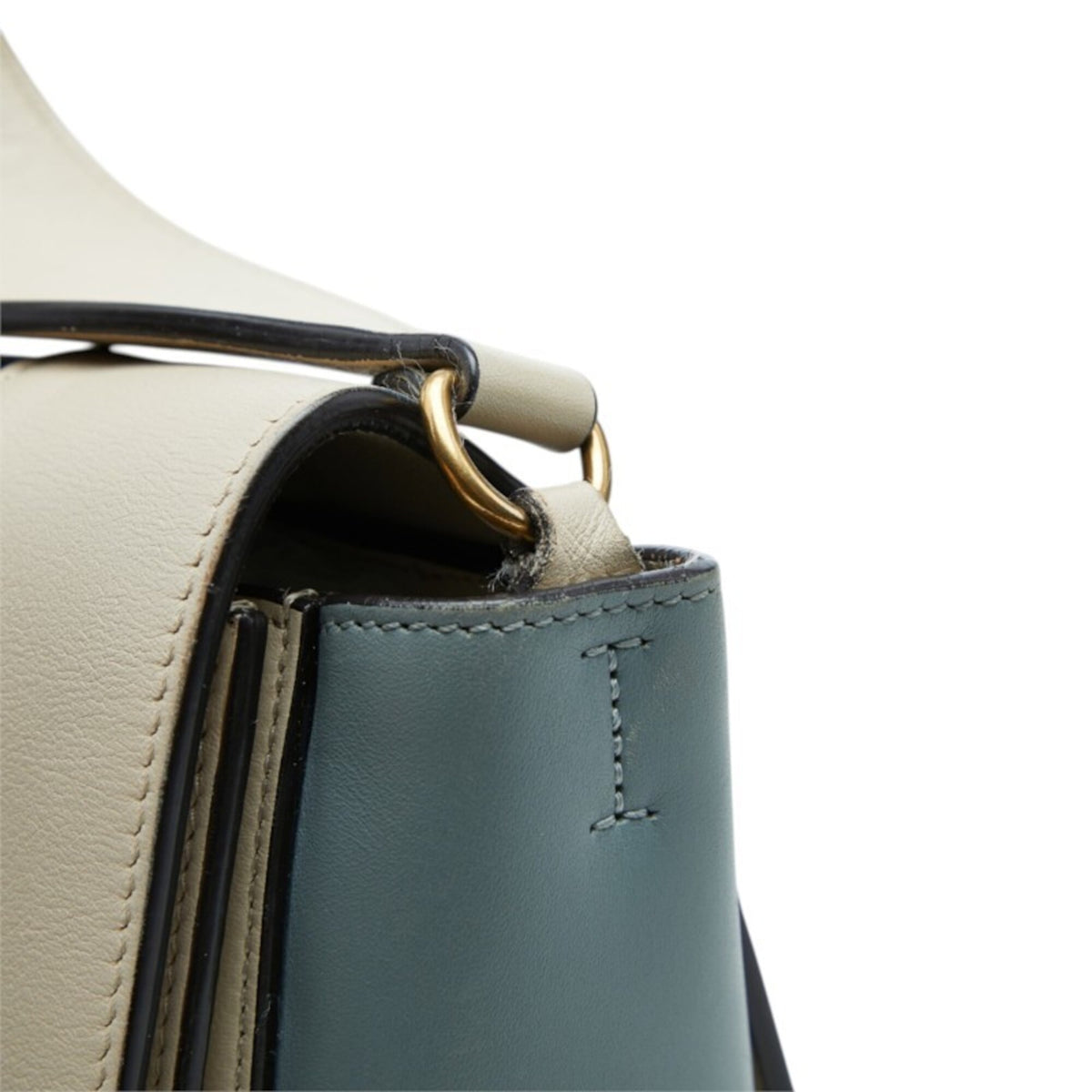Celine Blue Grayish Leather Shoulder Bag (Pre-Owned)