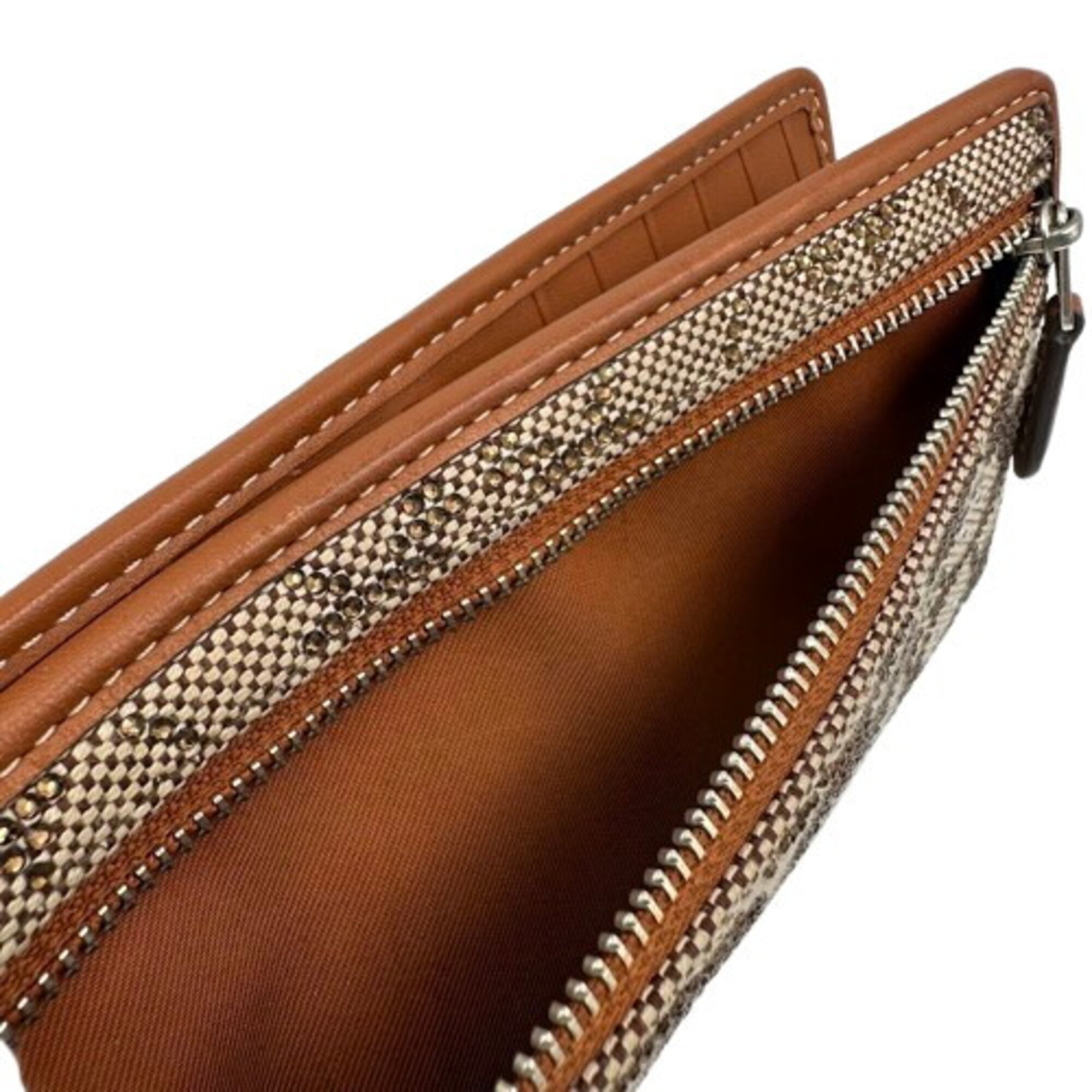 Coach Brown Jacquard Long Wallet (Bi-Fold) (Pre-Owned)