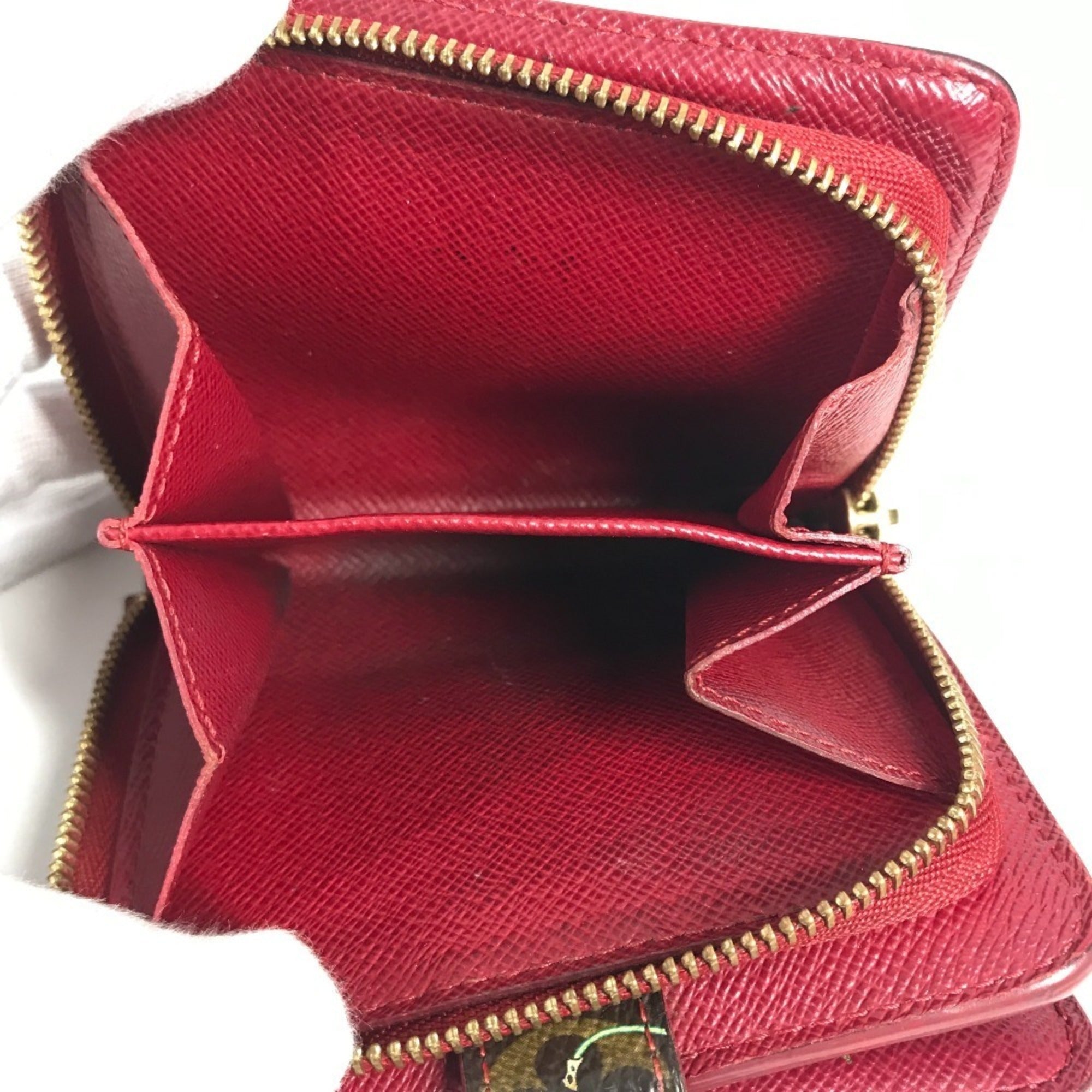 Louis Vuitton Brown Red Color Monogram Cherry Blossom Canvas Wallet (Bi-Fold) (Pre-Owned)