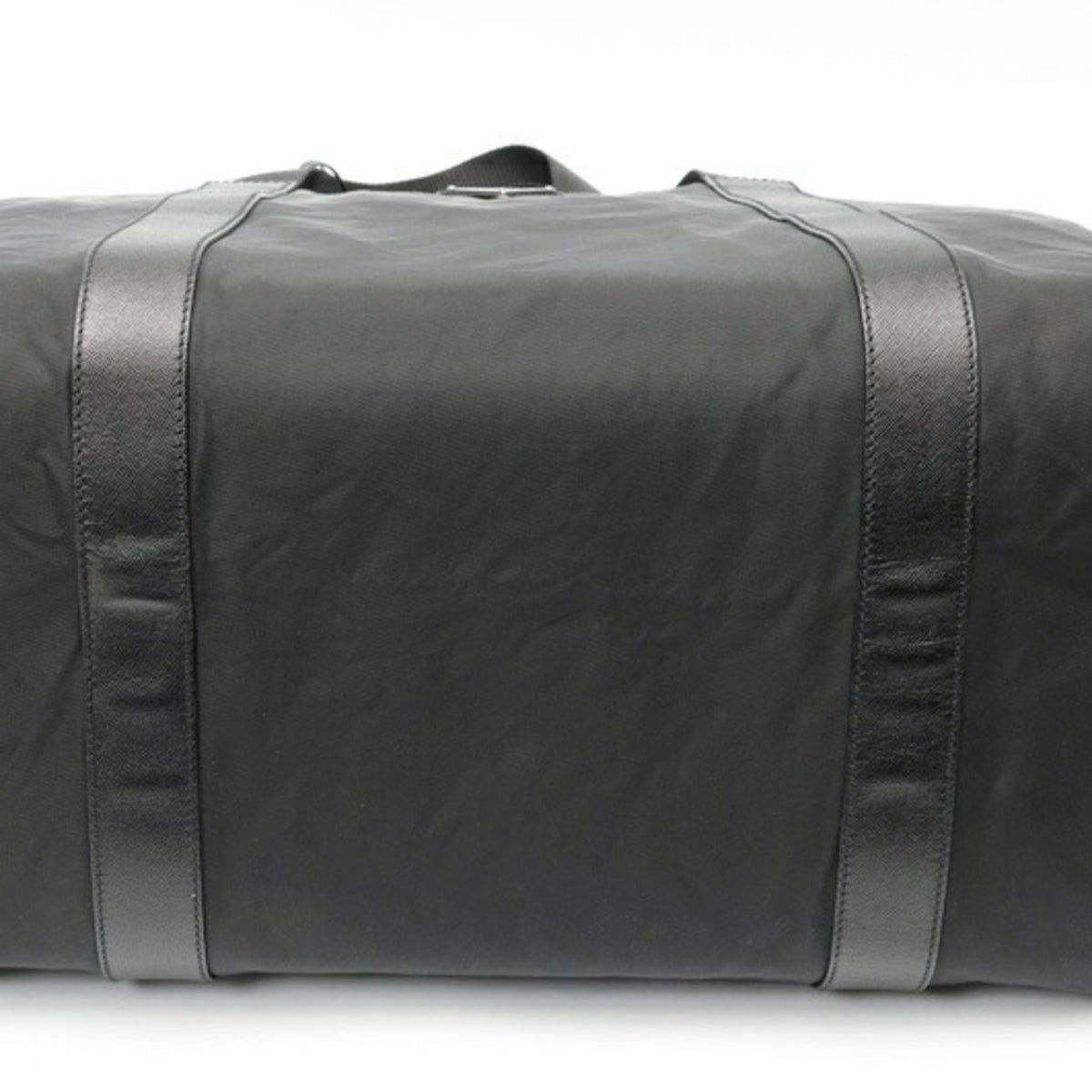 Prada Black Fabric Leather Boston Bag (Pre-Owned)