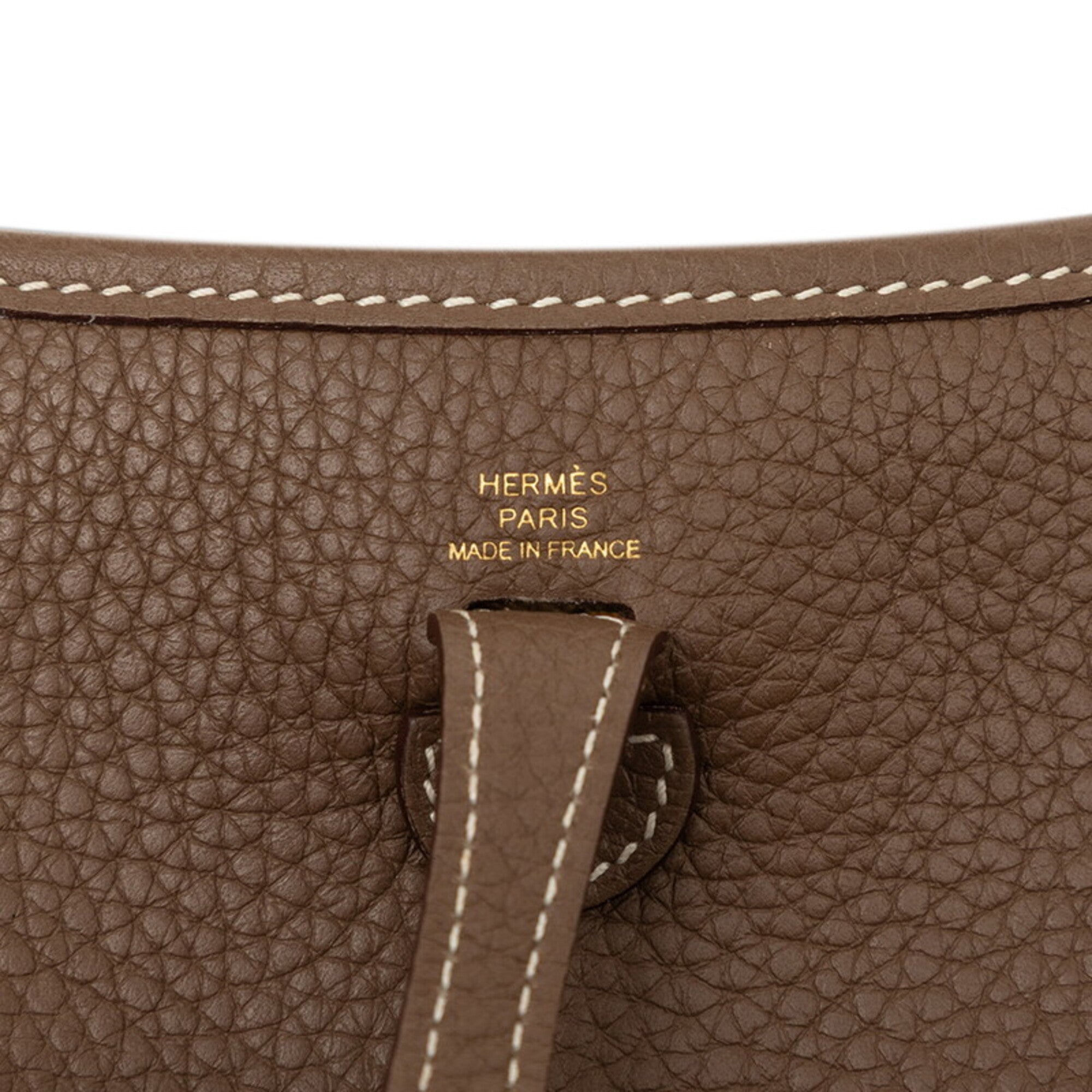 Hermes Evelyne Etoupe Gray Navy Taurillon Clemence Leather Shoulder Bag (Pre-Owned)