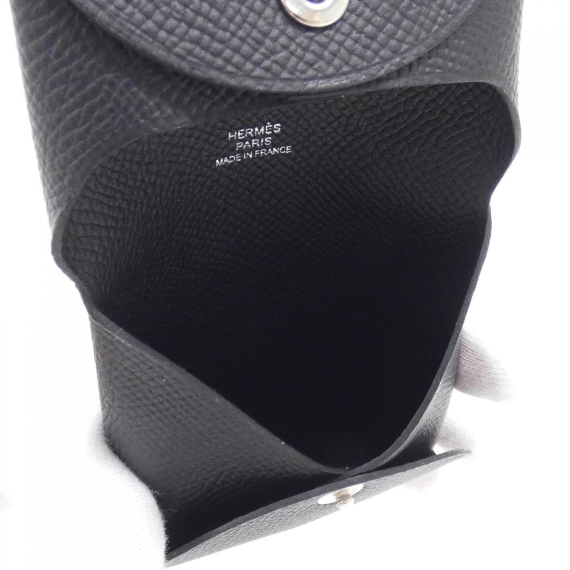 Hermes Black Epsom Leather Coin Purse/Coin Case (Pre-Owned)