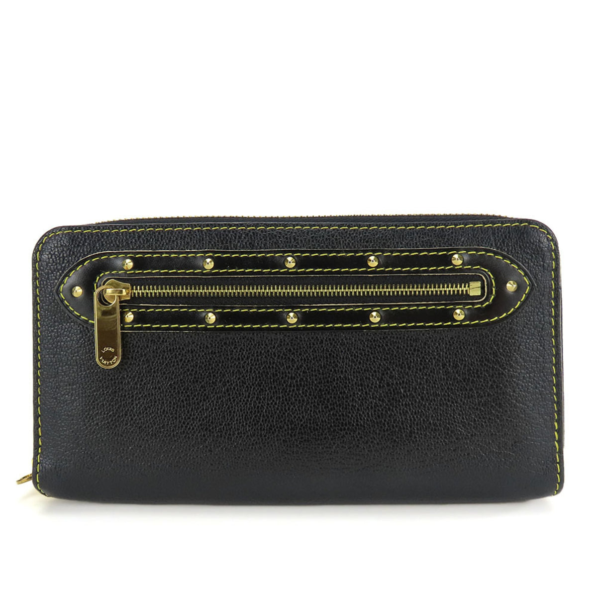 Louis Vuitton Black Leather Long Wallet (Bi-Fold) (Pre-Owned)