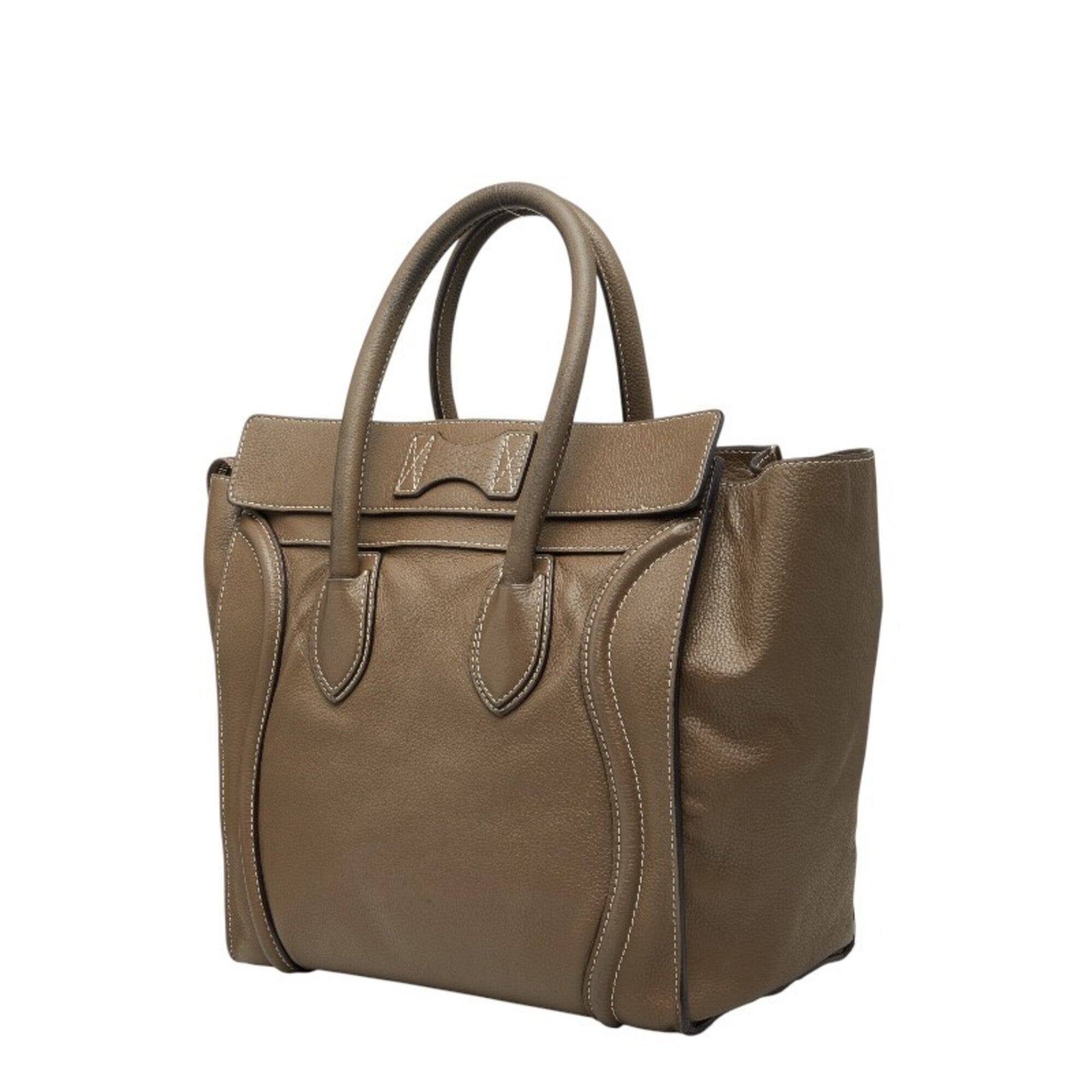 Celine Grayish Leather Handbag Tote Bag (Pre-Owned)