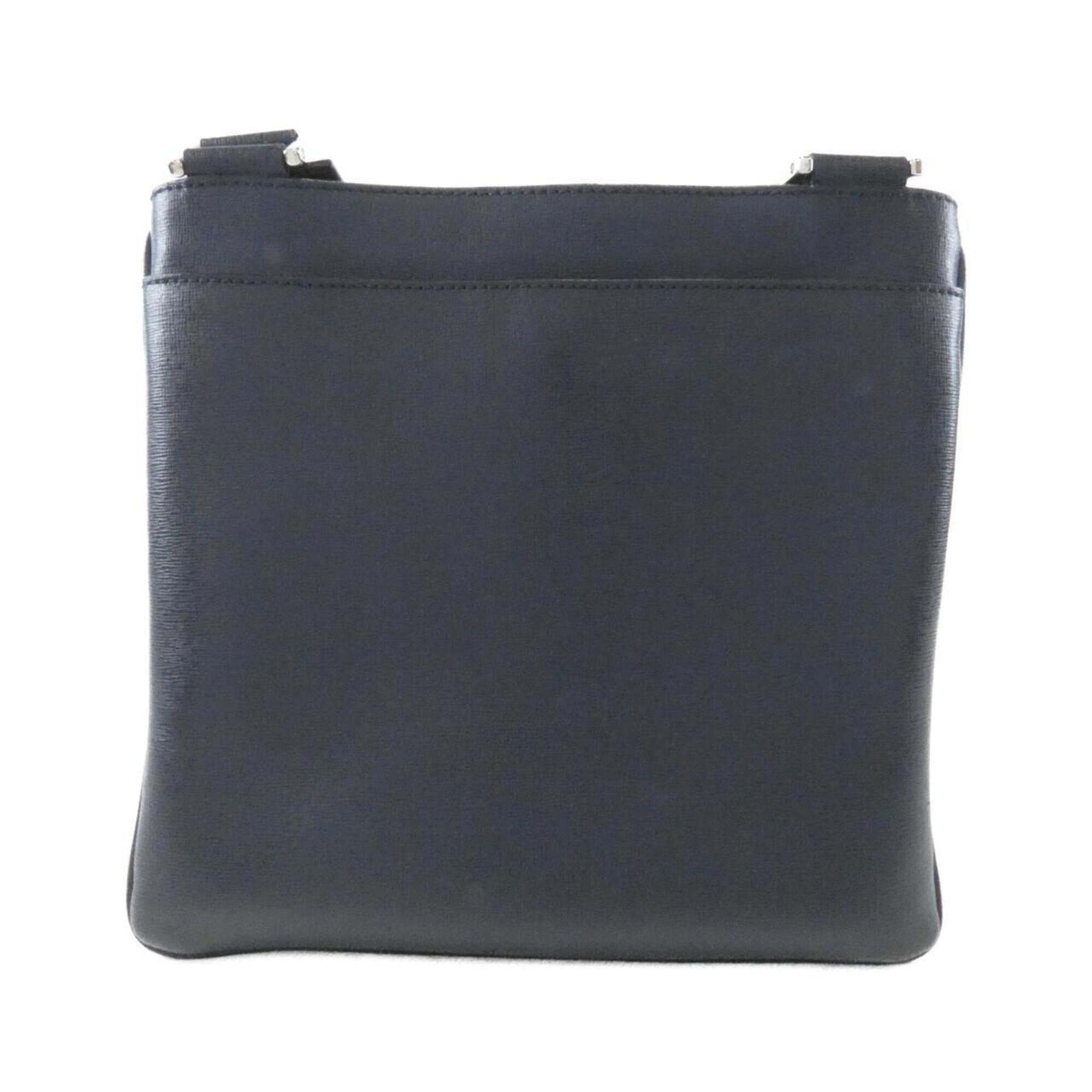 Fendi Black Gray Leather Shoulder Bag (Pre-Owned)