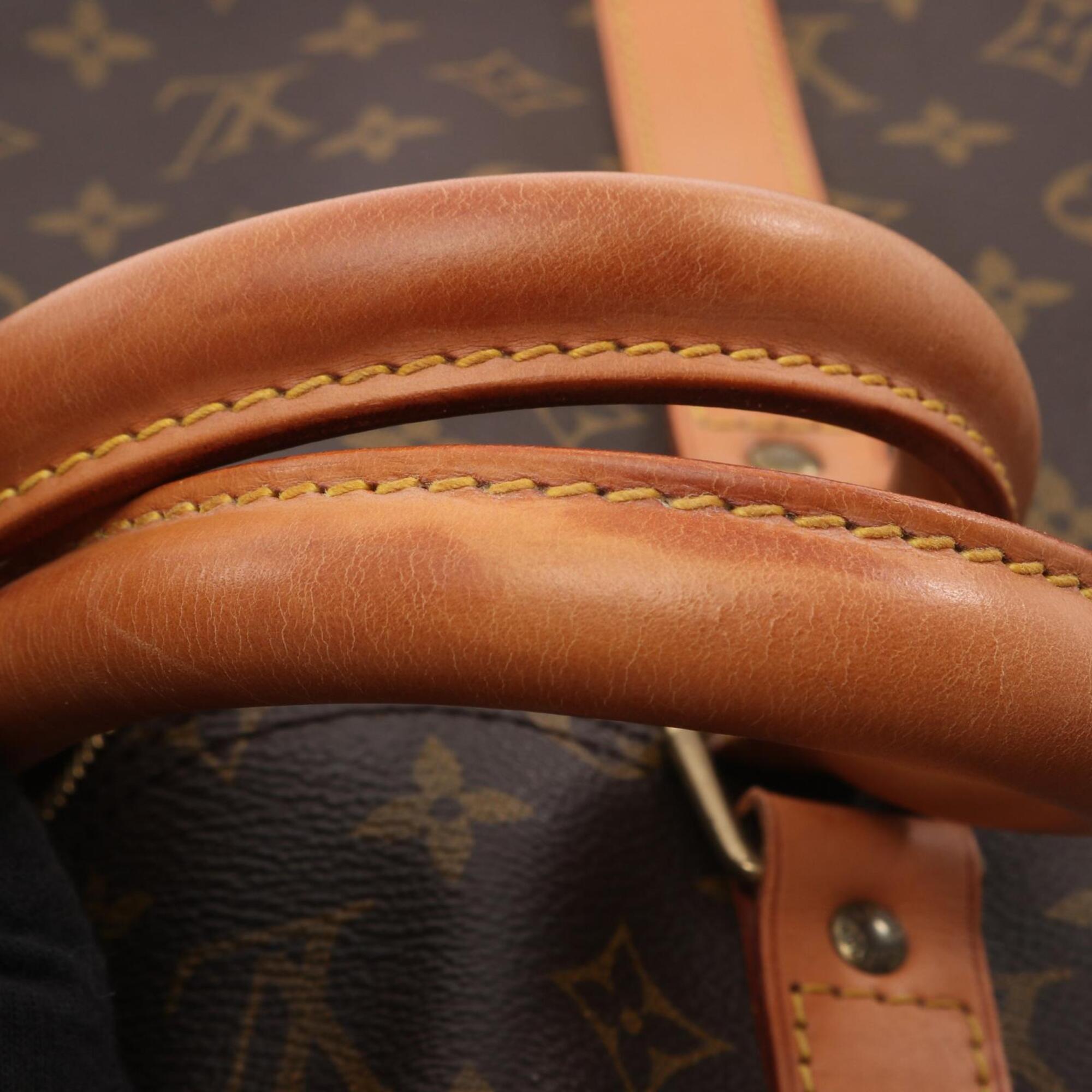 Louis Vuitton Brown Monogram Coated Canvas Leather Boston Bag Handbag (Pre-Owned)