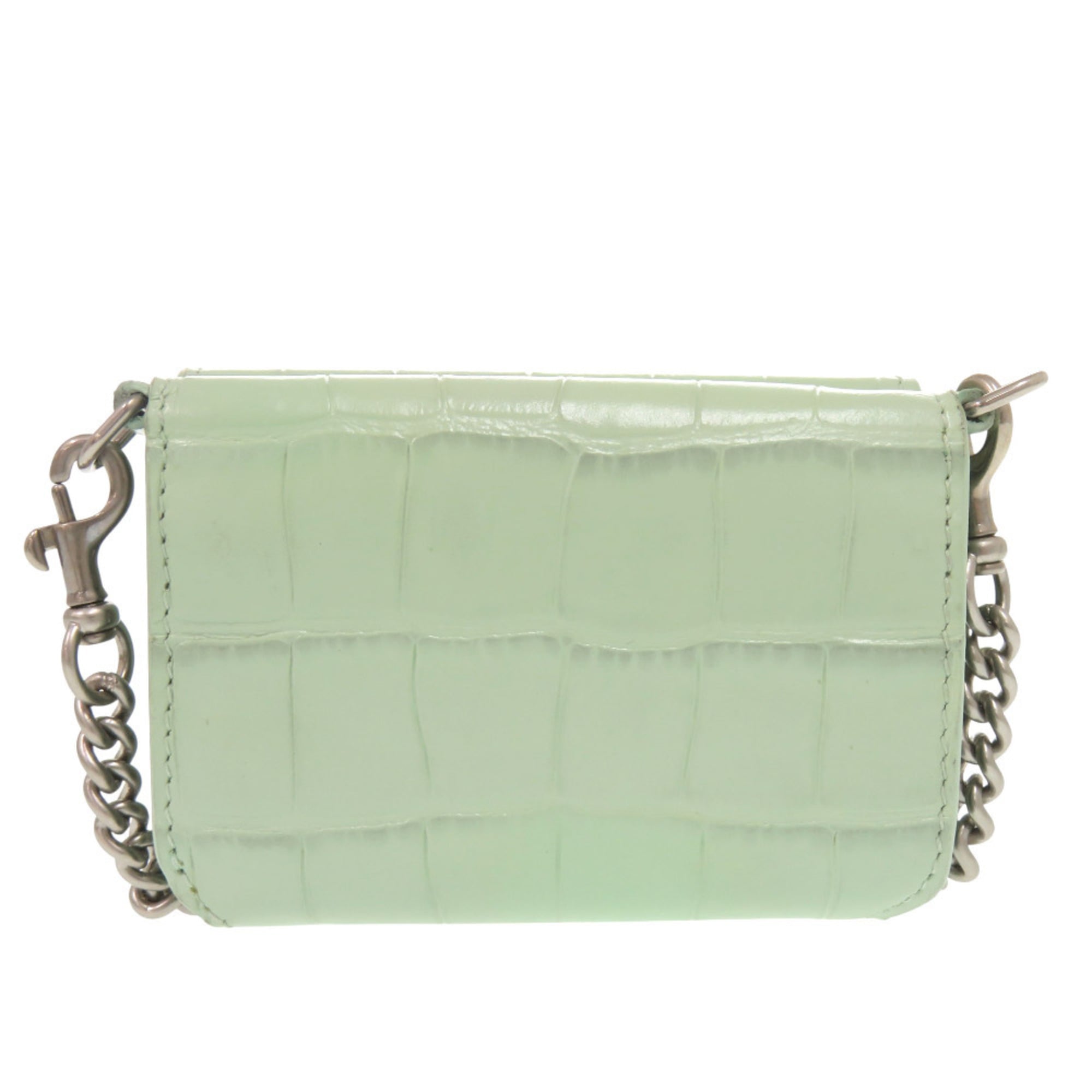 Balenciaga Green Leather Chain/Shoulder Wallet (Pre-Owned)