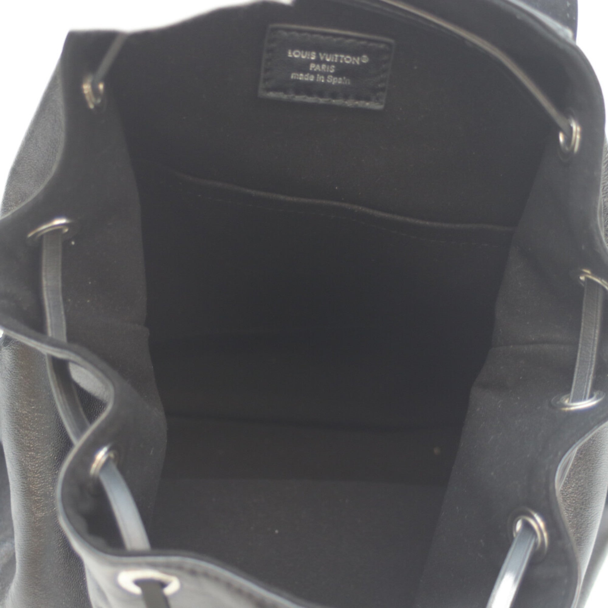 Louis Vuitton Black Brown Leather Backpack (Pre-Owned)