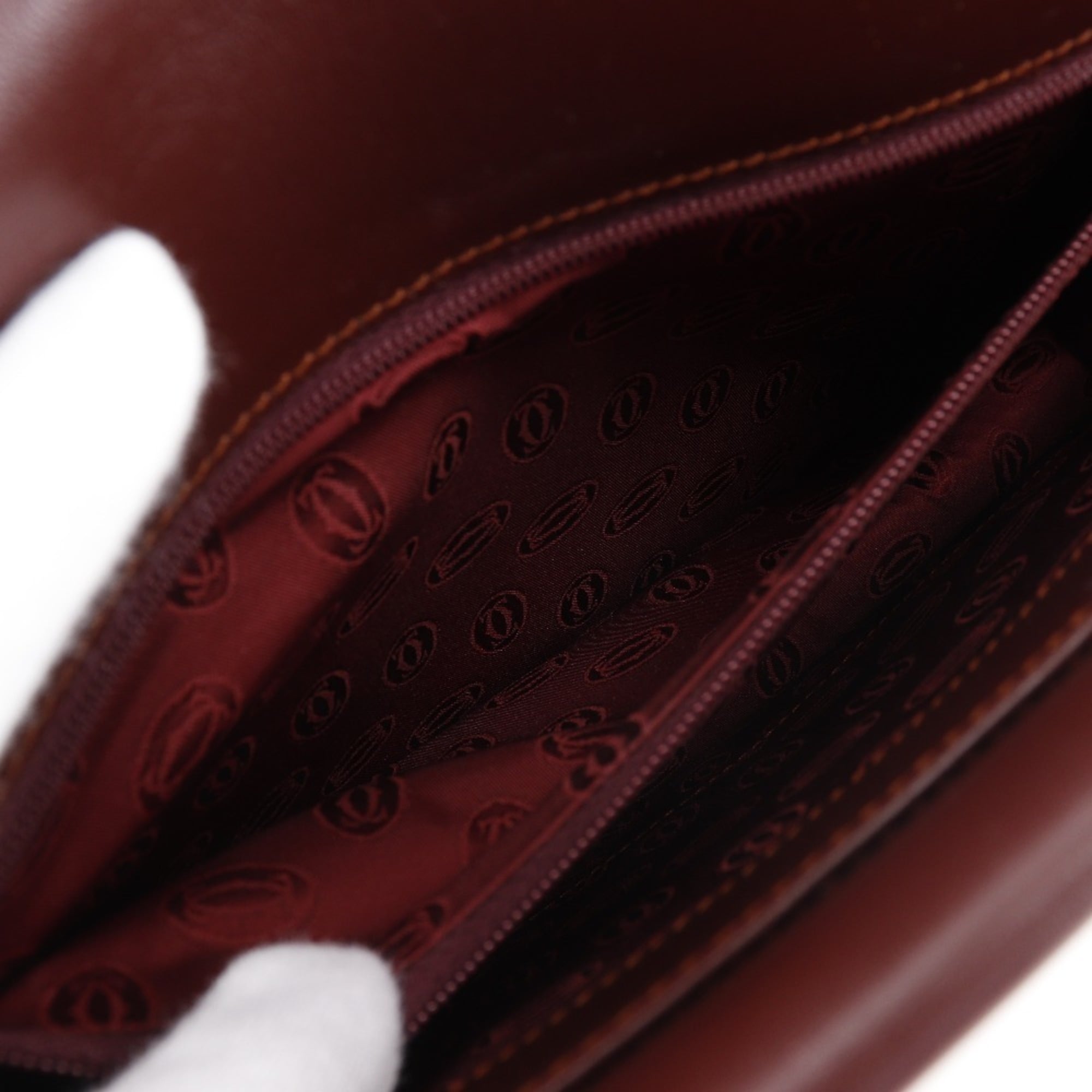Cartier Must Bordeaux Leather Shoulder Bag (Pre-Owned)