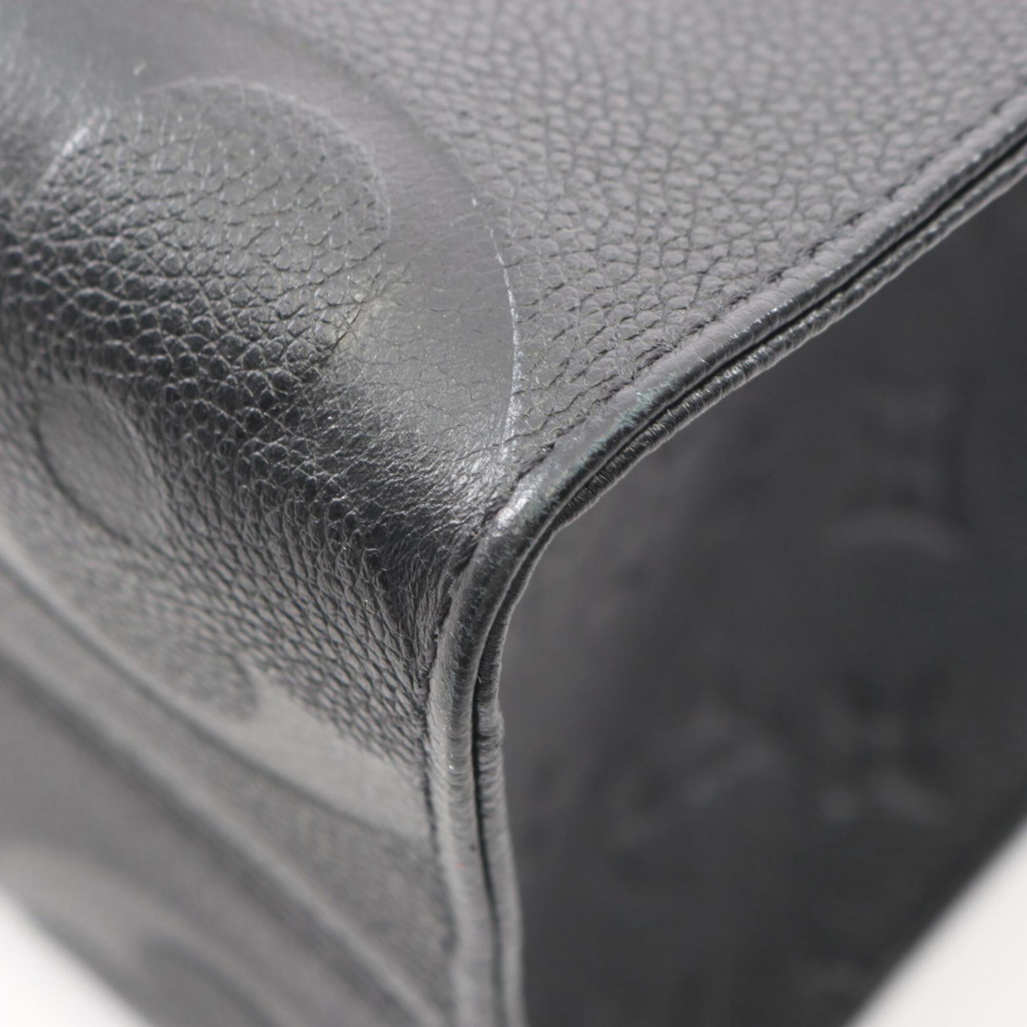 Louis Vuitton Black Leather Handbag Tote Bag (Pre-Owned)