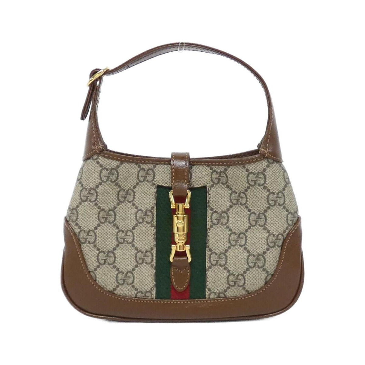 Gucci Beige Brown Gg Supreme Leather Handbag (Pre-Owned)