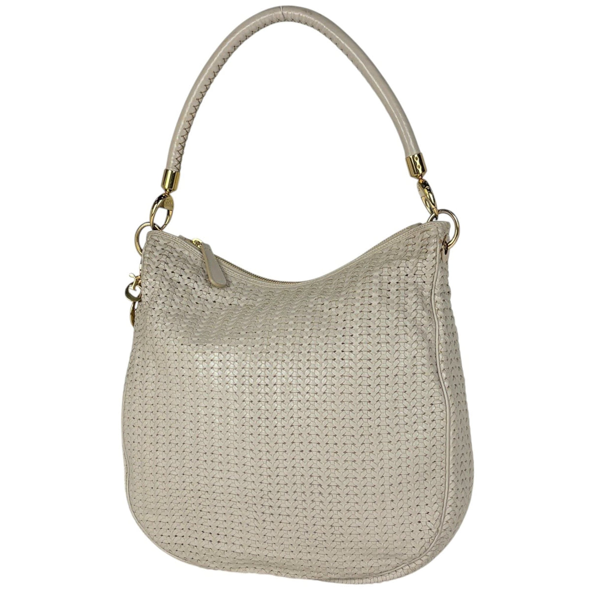 Christian Dior Grayish Leather Shoulder Bag (Pre-Owned)