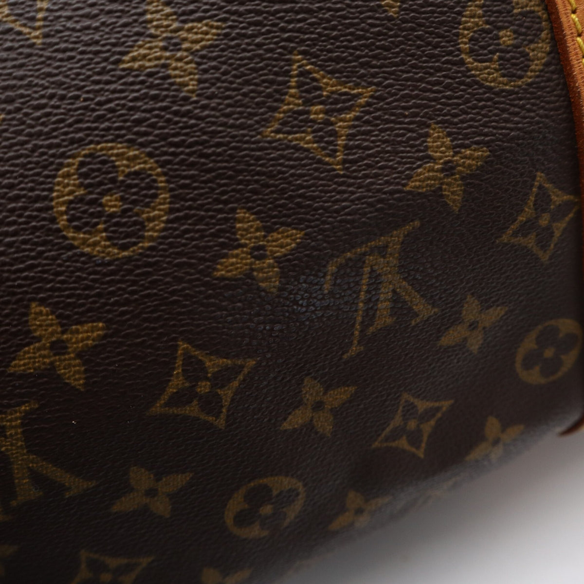 Louis Vuitton Monogram Brown Coated Canvas Leather Boston Bag (Pre-Owned)