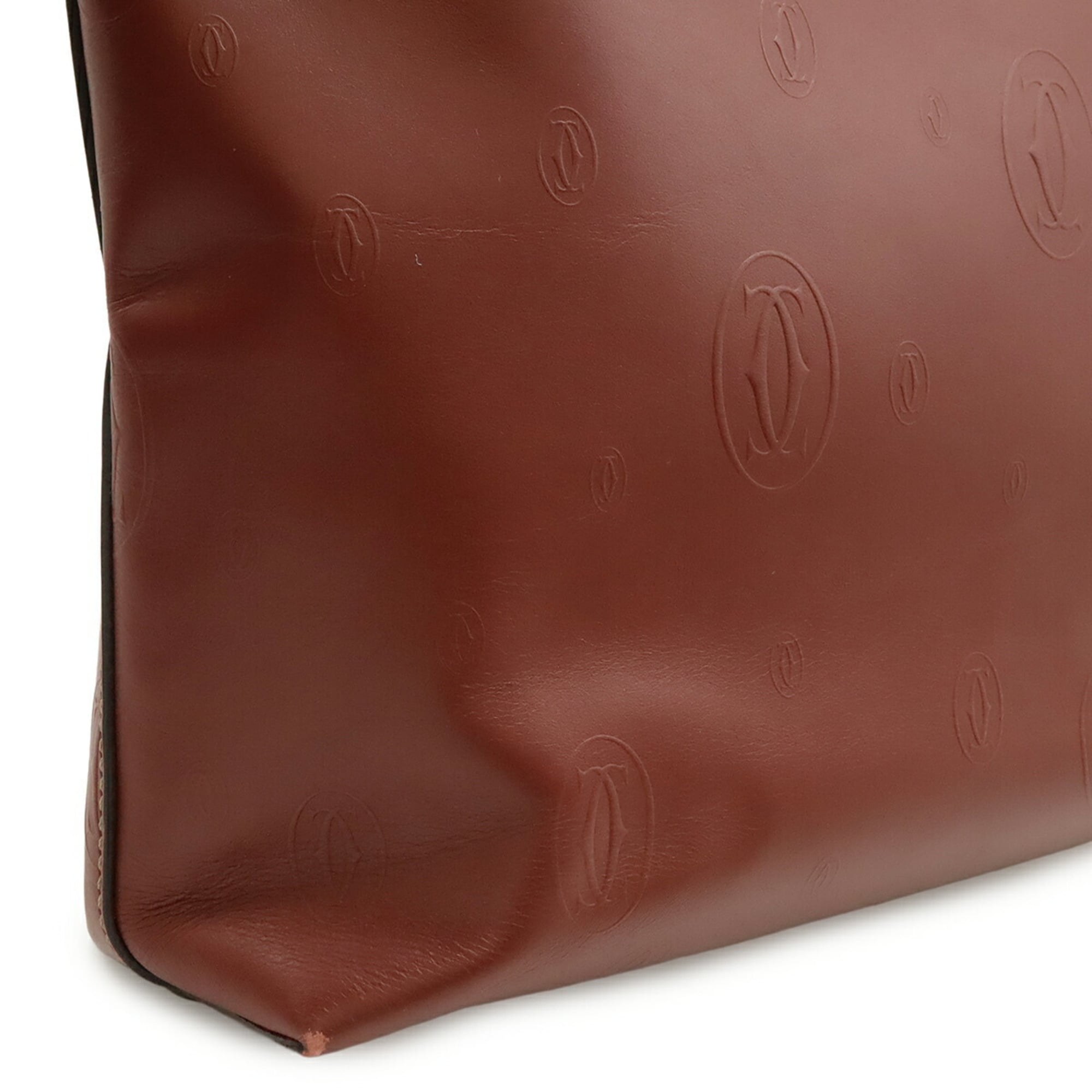 Cartier Happy Birthday Bordeaux Leather Shoulder Bag Tote Bag (Pre-Owned)