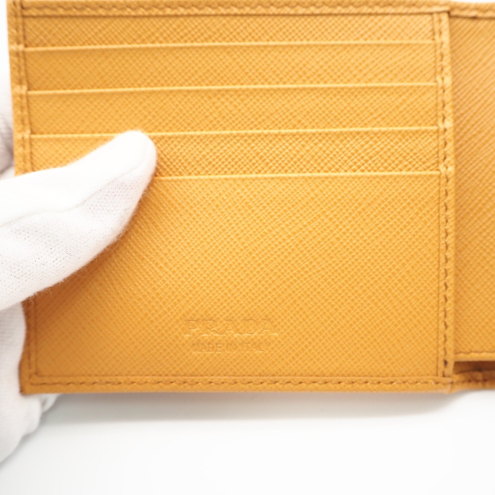 Prada Saffiano Orange Saffiano Wallet (Bi-Fold) (Pre-Owned)