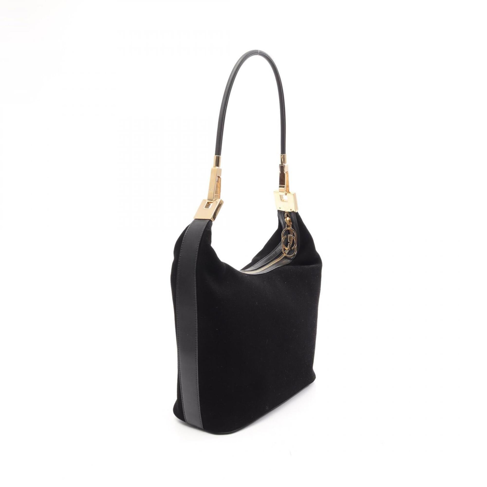 Gucci Black Suede Leather Handbag Shoulder Bag (Pre-Owned)