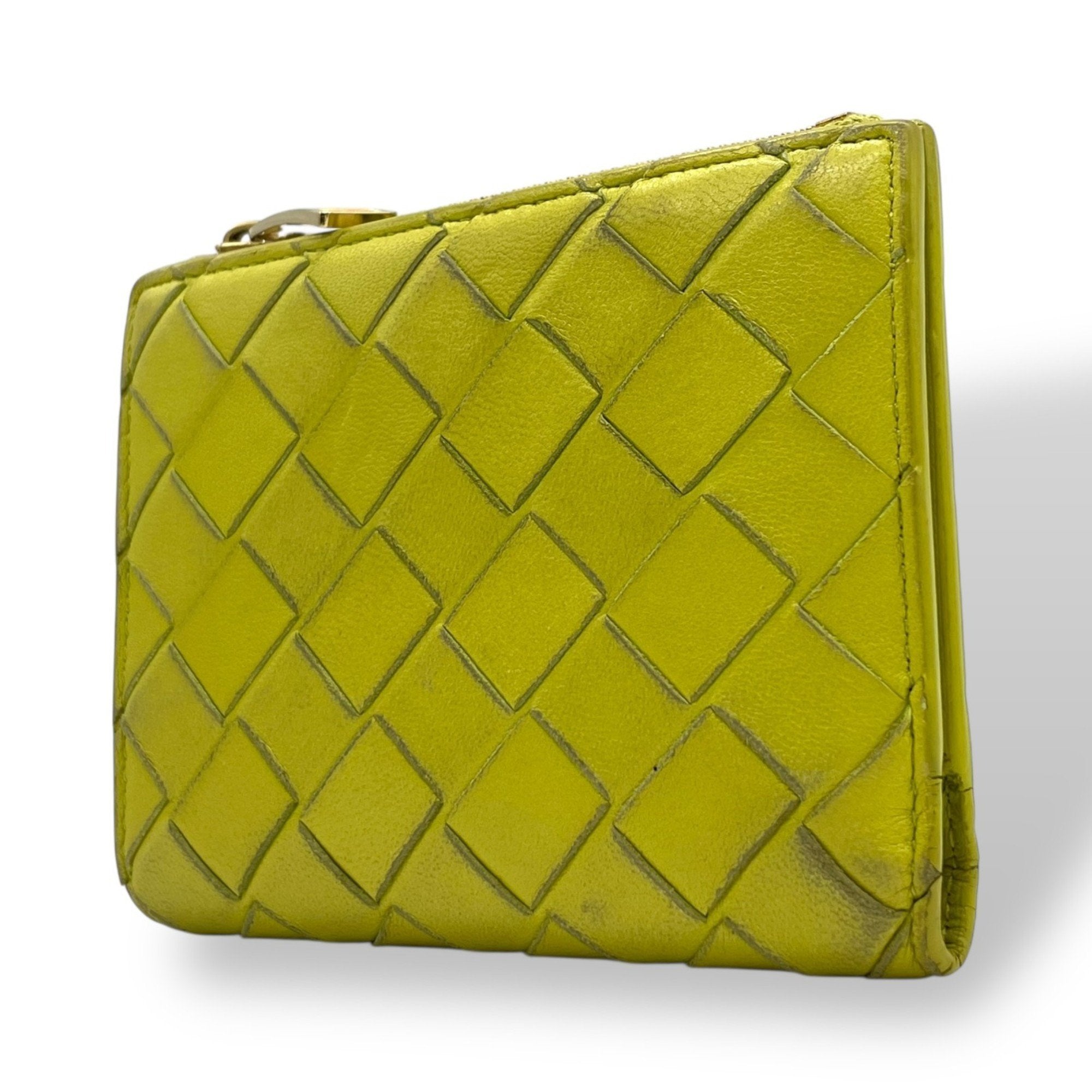 Bottega Veneta Green Intrecciato Wallet (Bi-Fold) (Pre-Owned)
